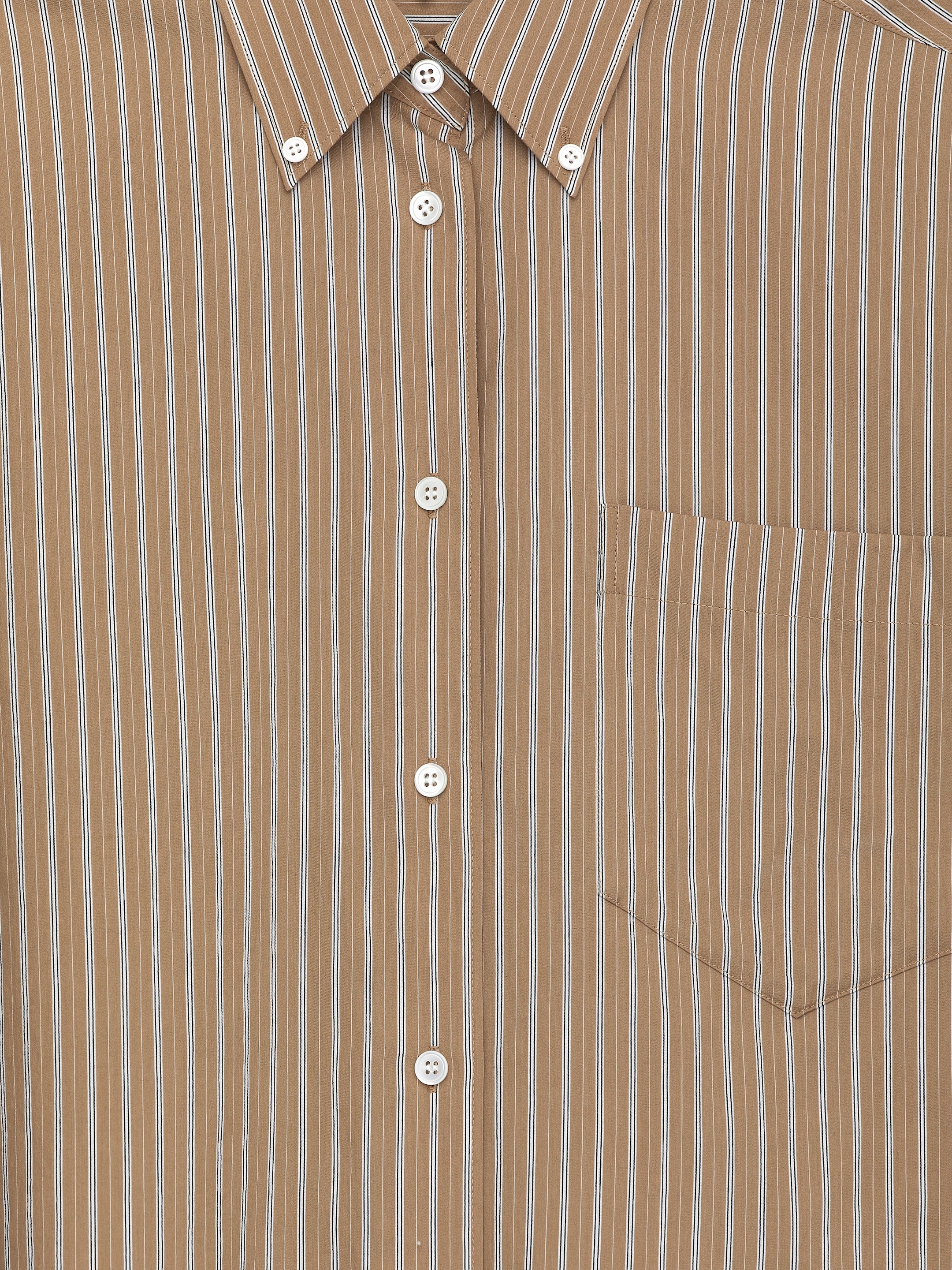 Grotere afbeelding bekijken: Overhemd van zijde en katoen - Beige/gestreept - DAMES | H&M BE 6