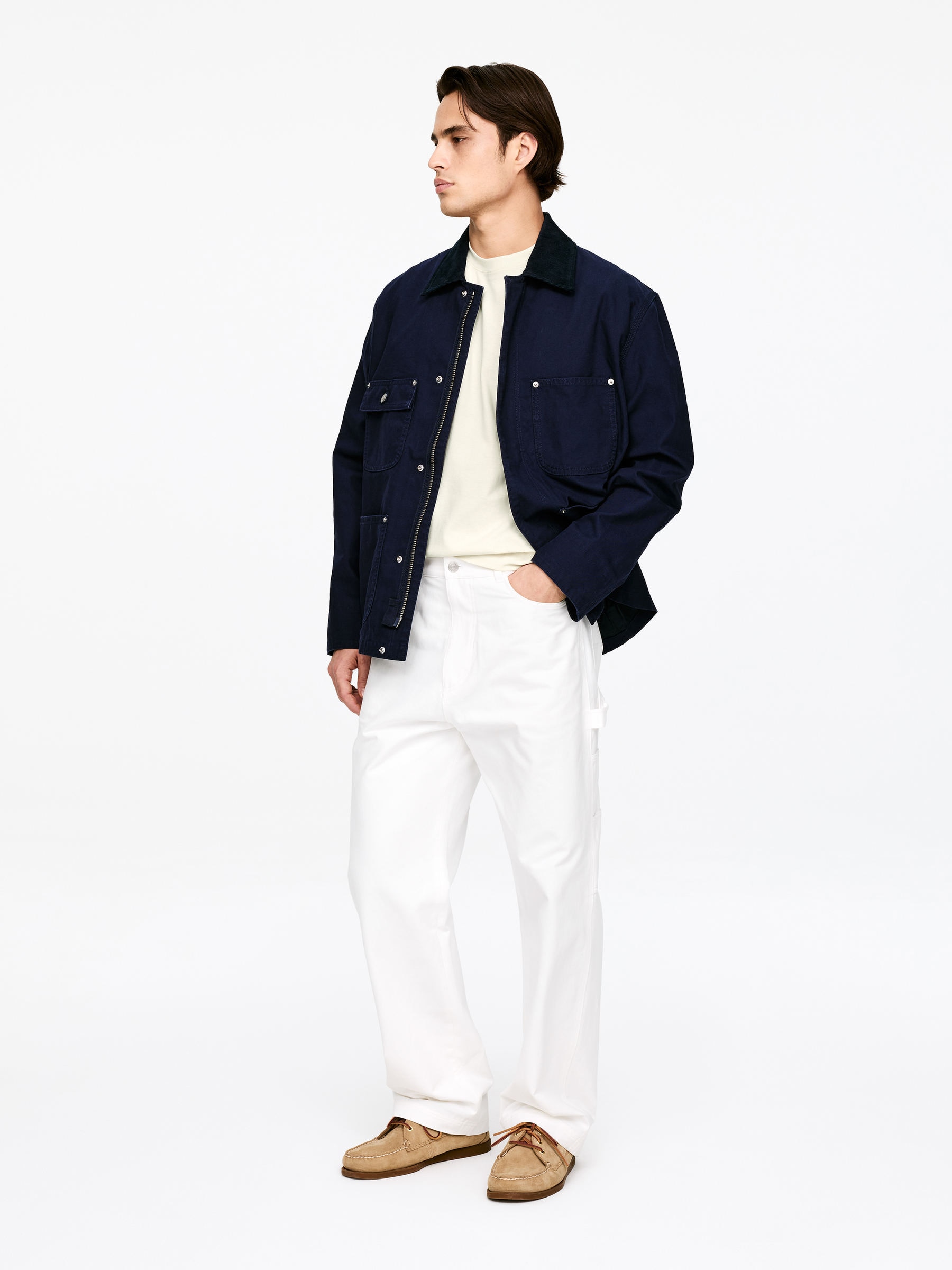 Lockeres T-Shirt, 220 GSM - Off-White - Regular Fit - Herren - StillMedia/Lookbook - 56