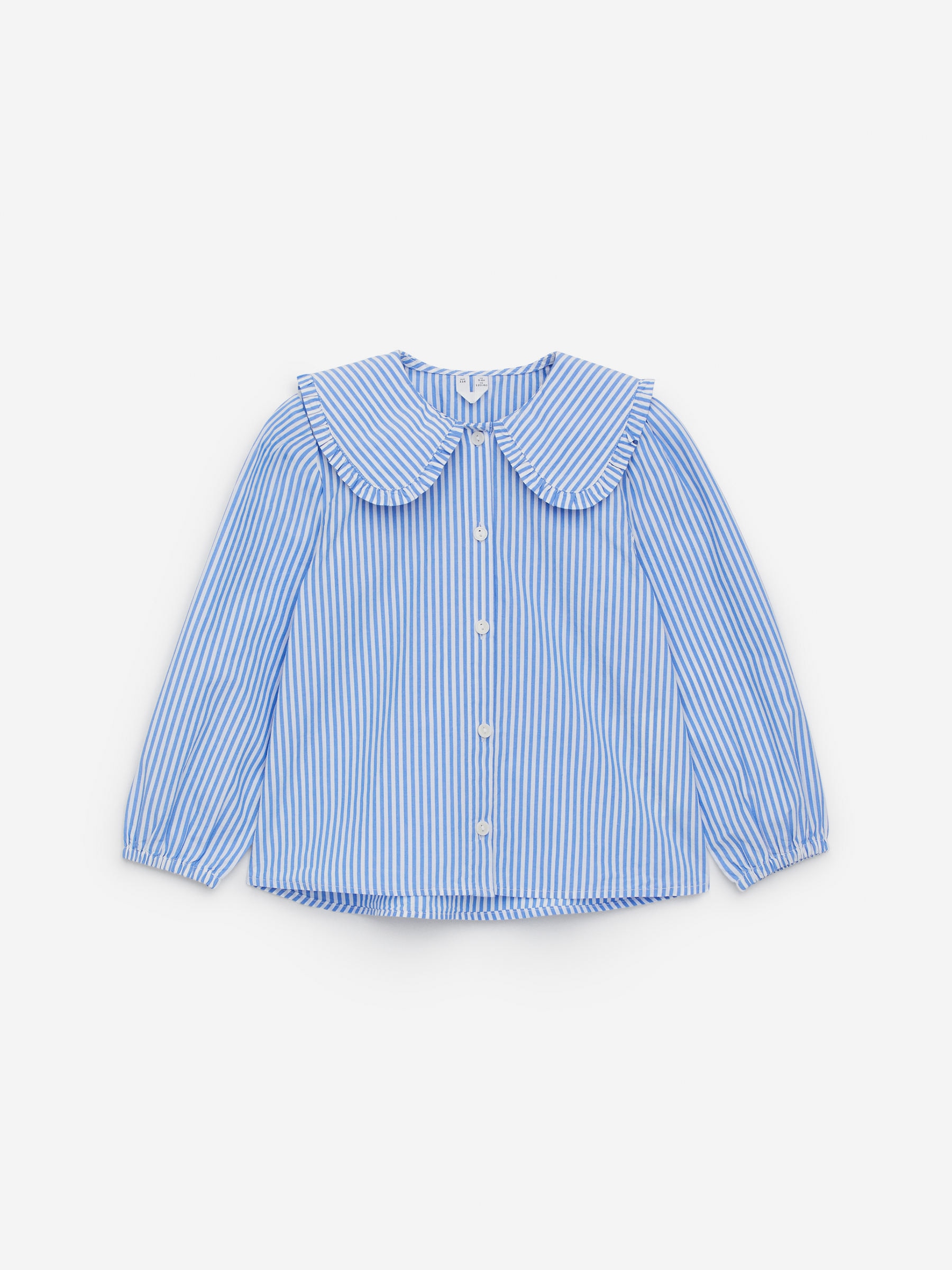 Frill-Collar Blouse-#6C88B7-11813