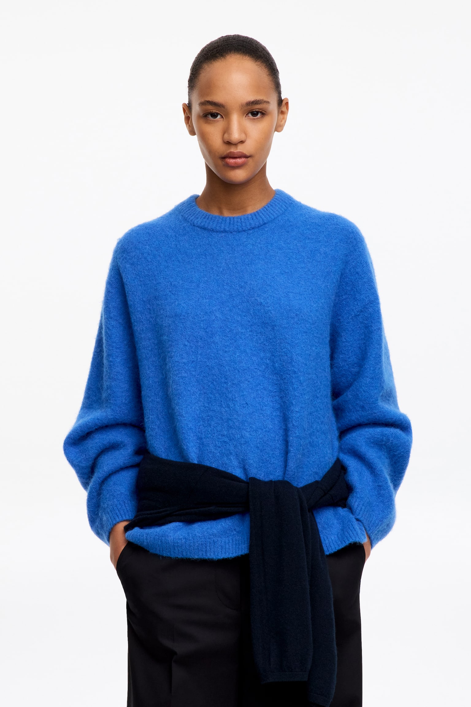 Pullover aus Alpakawolle und Wolle - Blau/Schwarz/Braun/Grün/Dunkelblau/Dunkelbraun/Salbeigrün/Dunkles Weinrot - 1
