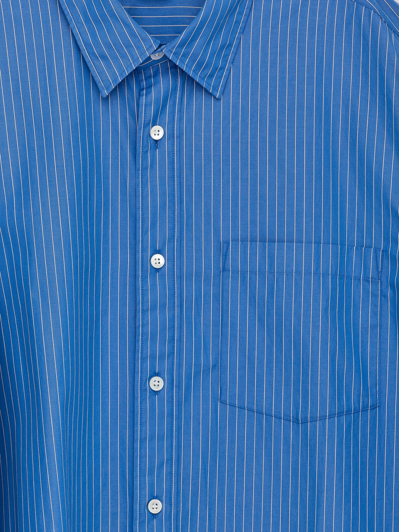 Chemise en popeline décontractée - Bleu/Blanc/Bleu/Blanc/Blanc/Blanc/Rayures/Blanc/Bleu - 5