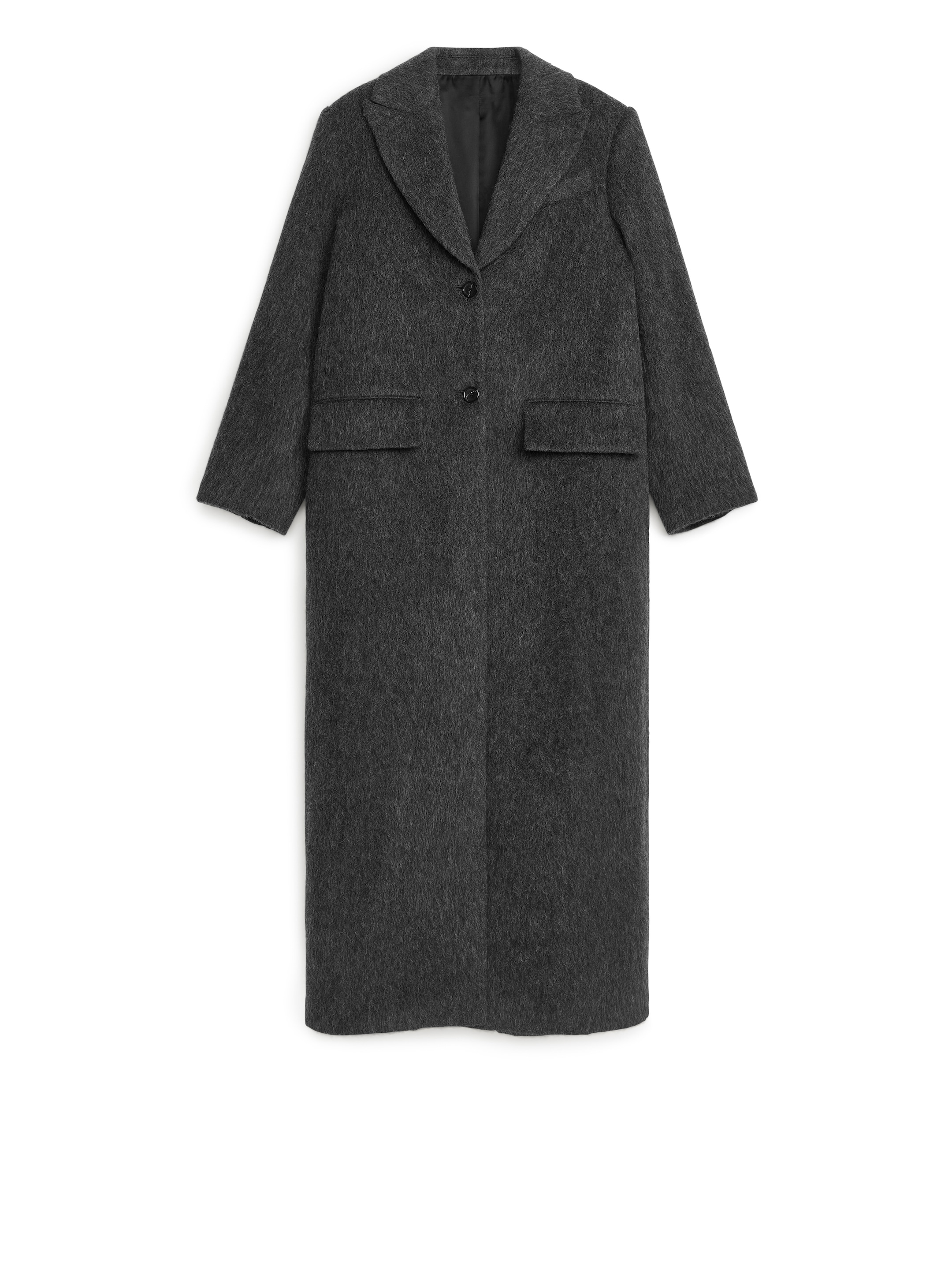 Full-Length Wool Coat - Dark Grey - Regular fit - Women - StillMedia/DescriptiveStillLife - 2