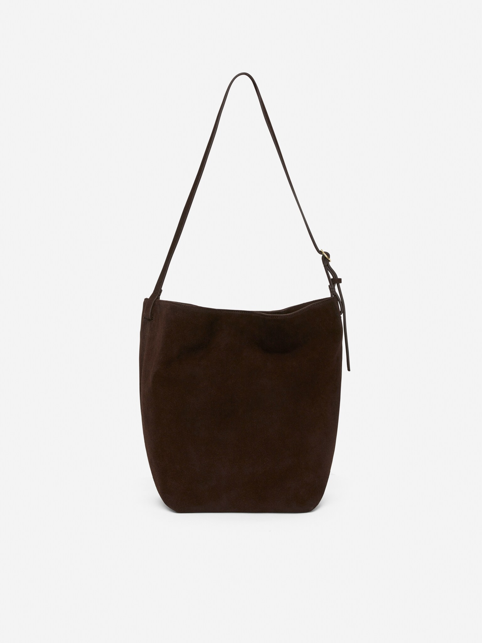 Suede Tote Bag - Dark Brown - 4