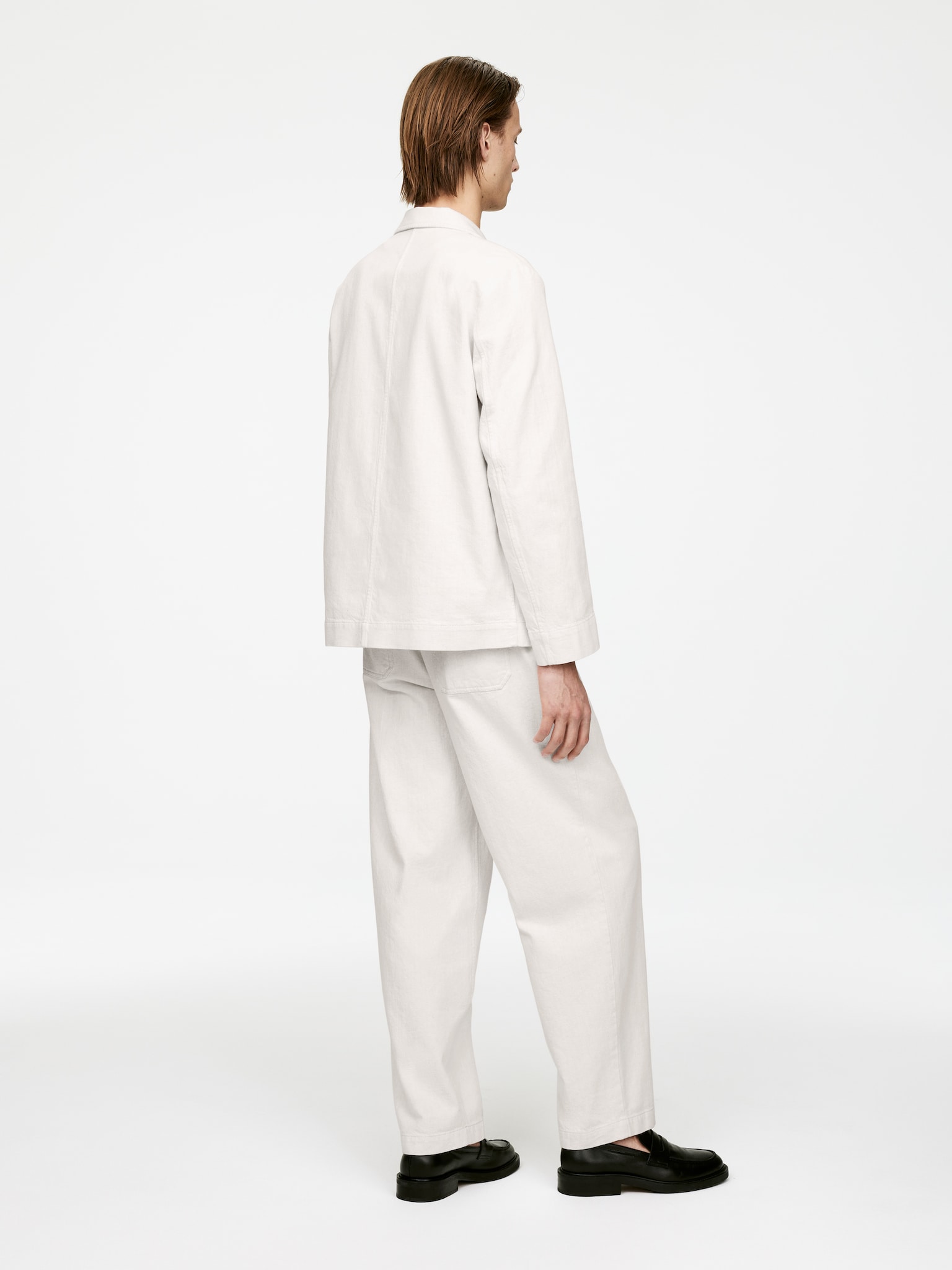Blazer en coton et lin - Blanc/Bleu foncé - 7
