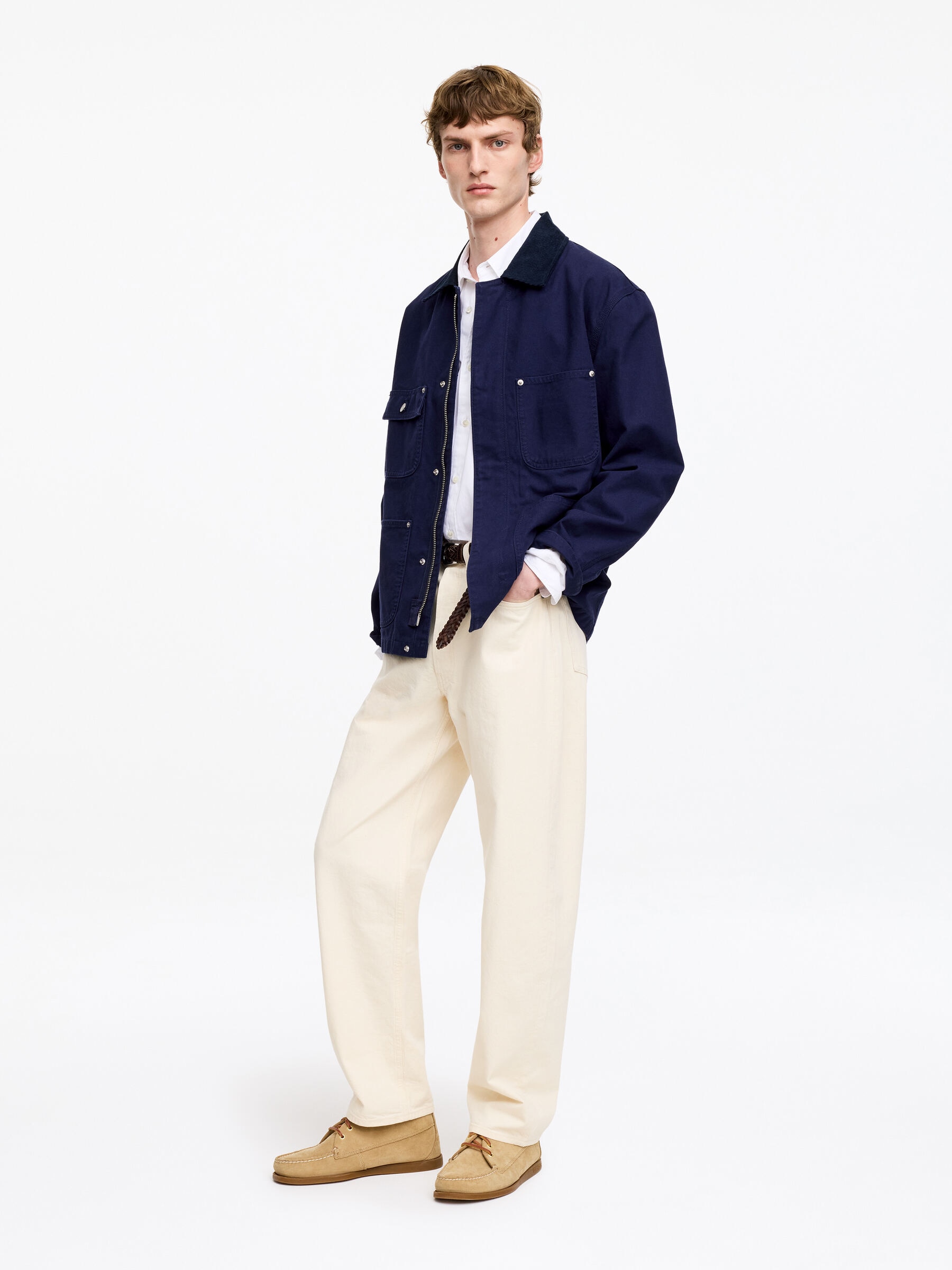 CREEK Relaxed Barrel Jeans - Ecru - Relaxed fit - Men - StillMedia/Lookbook - 2