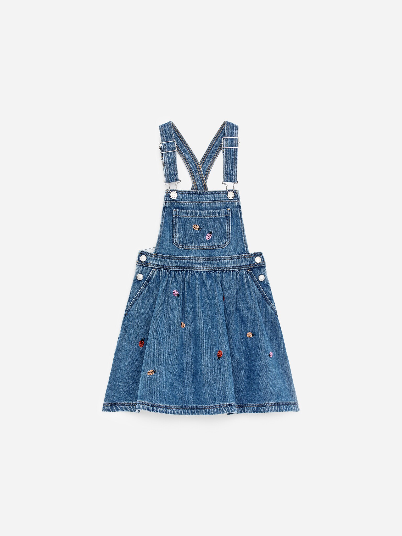 Latzkleid - Blau/Marienkäfer