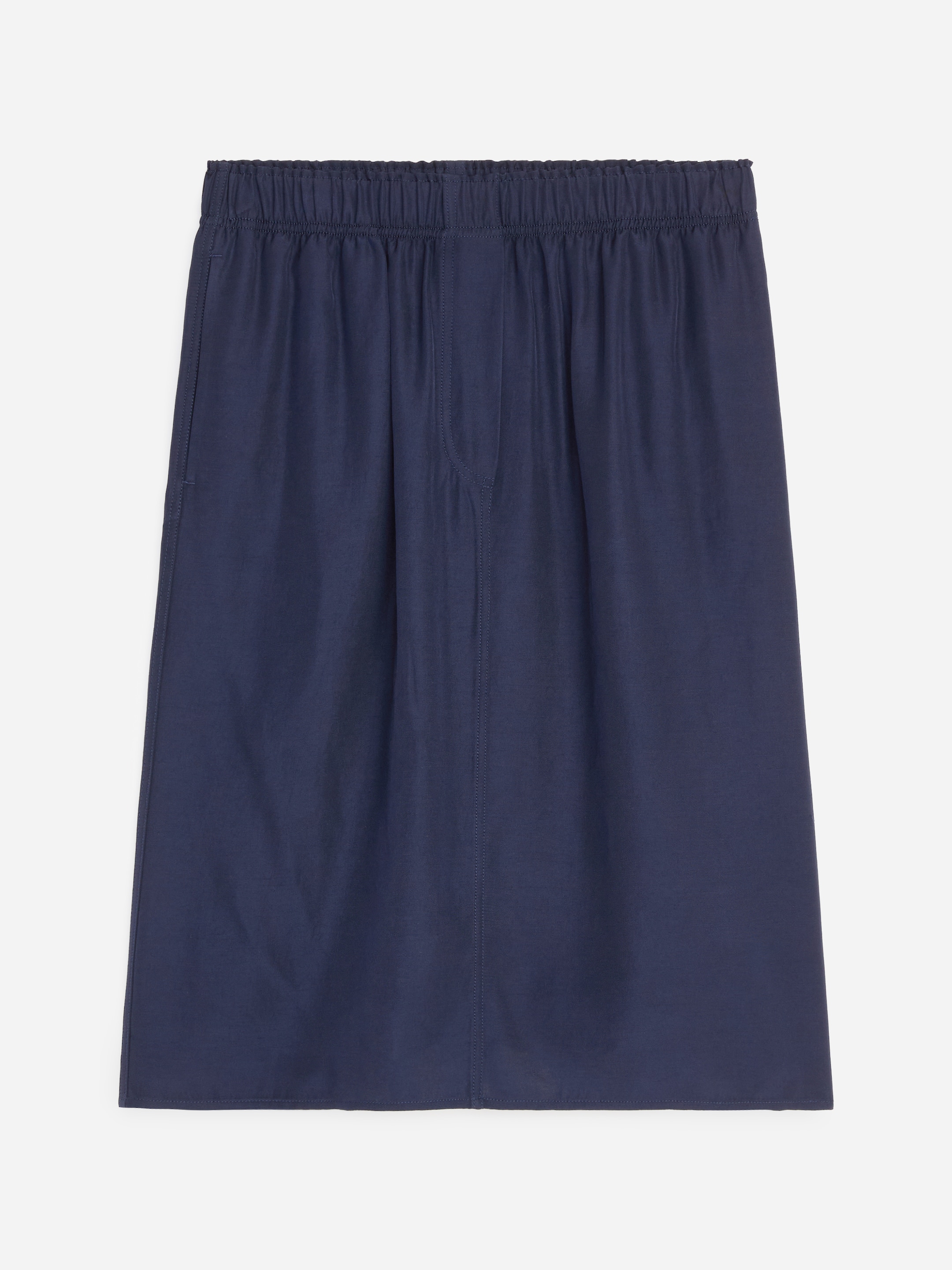 Straight Pull-On Skirt - Dark Blue - Loose fit - Women - StillMedia/DescriptiveStillLife - 1