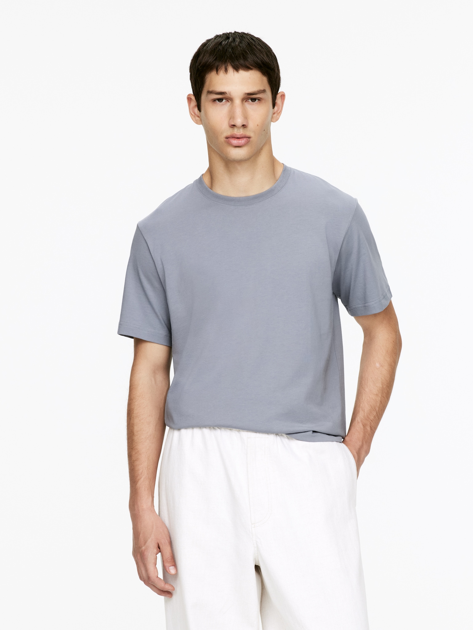 170 GSM Regular T-Shirt - Dusty Blue/Grey Melange/Black/Dark Blue/White/Khaki Green