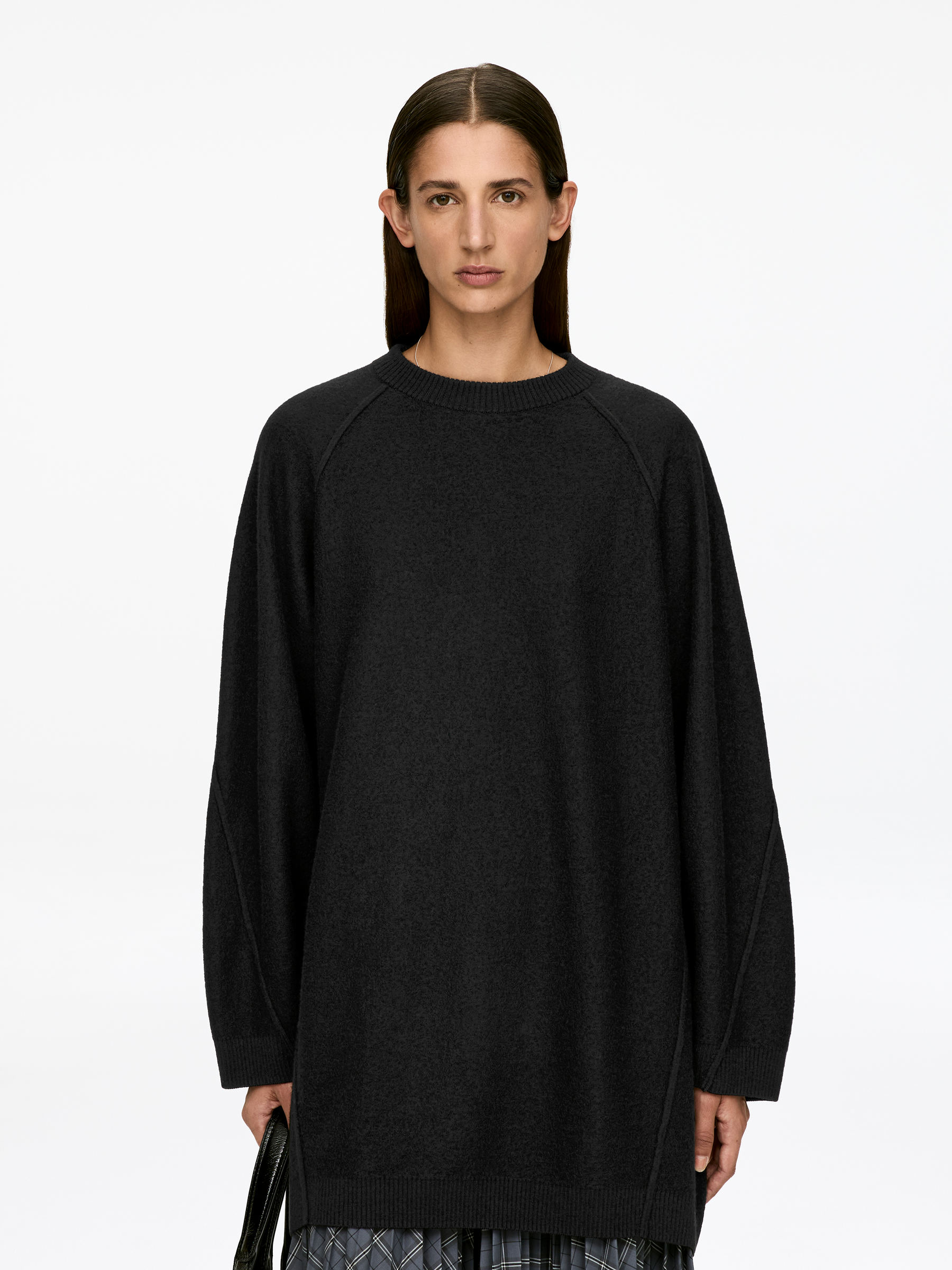 Boiled Wool Mini Dress-#272627-16670