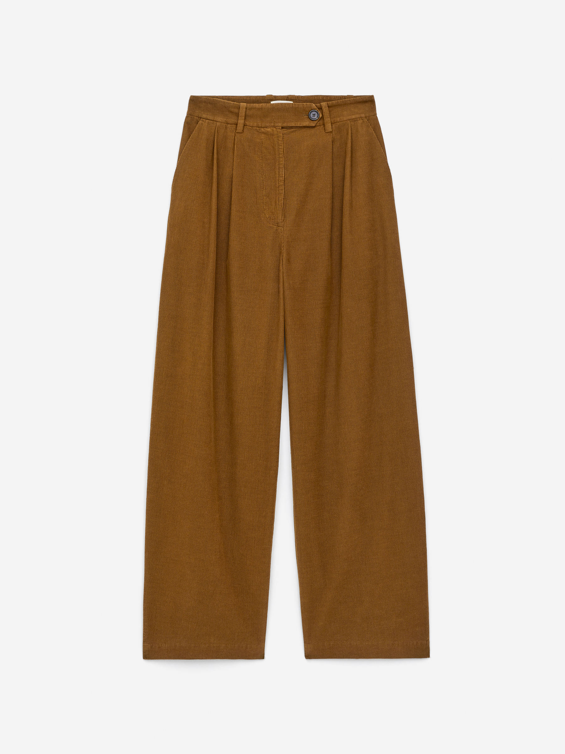 High-Waist Corduroy Trousers - Brown - Regular fit - Women - StillMedia/DescriptiveStillLife - 2