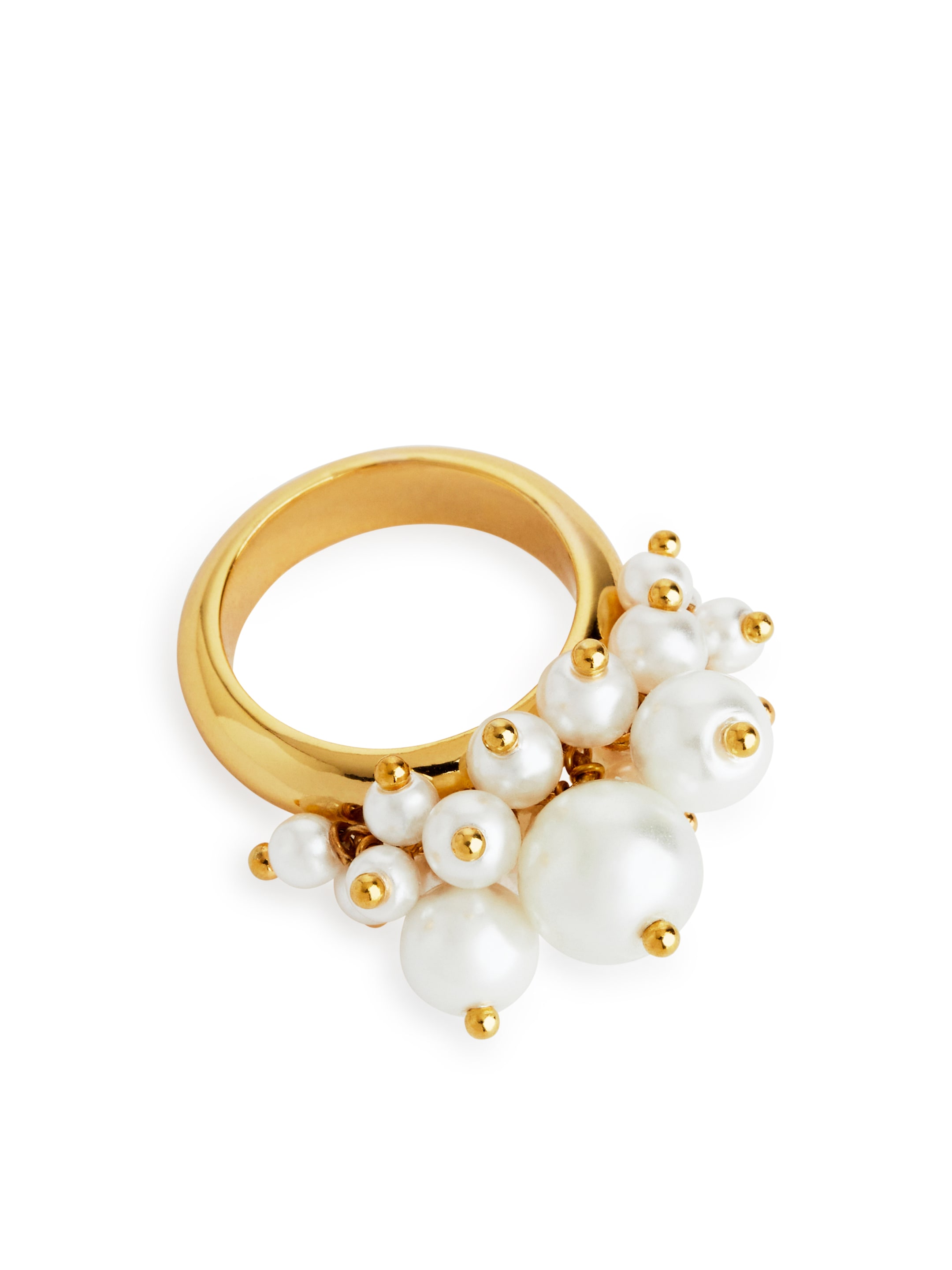 Guldpläterad pärlring - Guld - Women - StillMedia/DescriptiveStillLife - 1