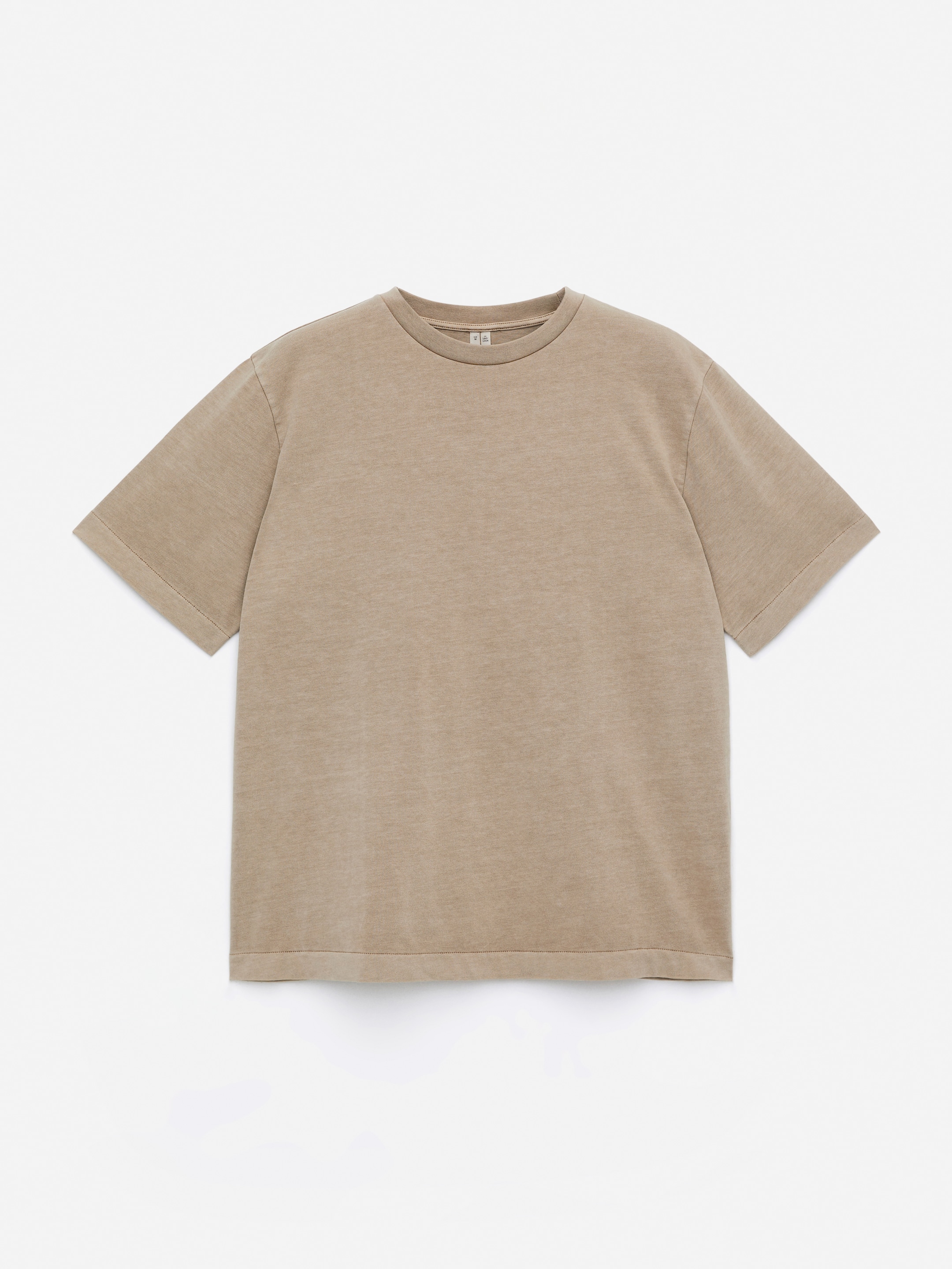 T-shirt garment dyed z dzianiny interlock-#A49B8B-16107