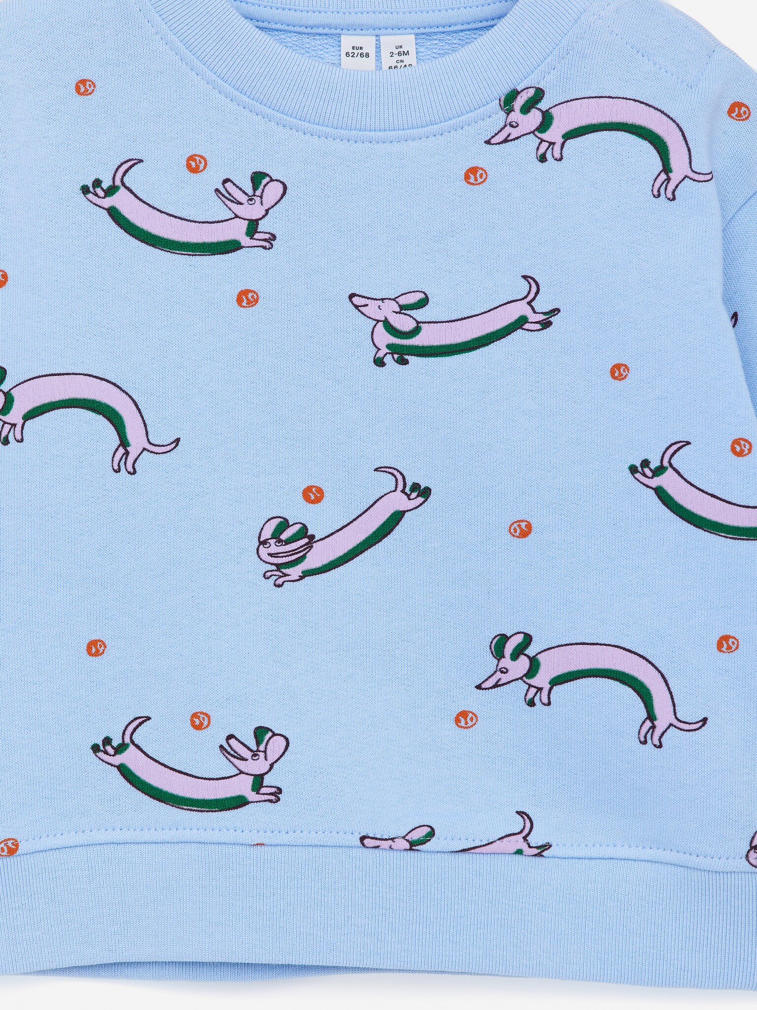Sweat en coton - Bleu clair/Chiens/Blanc cassé/Cœurs - 3