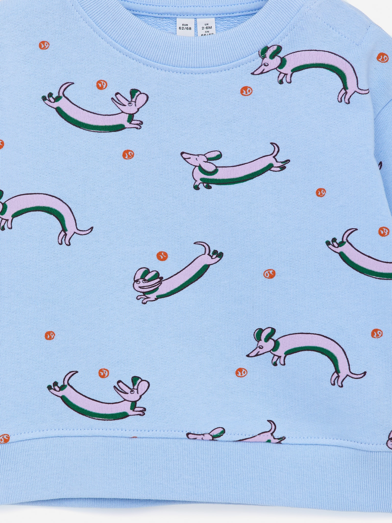 Sweat en coton - Bleu clair/Chiens/Blanc cassé/Cœurs - 2