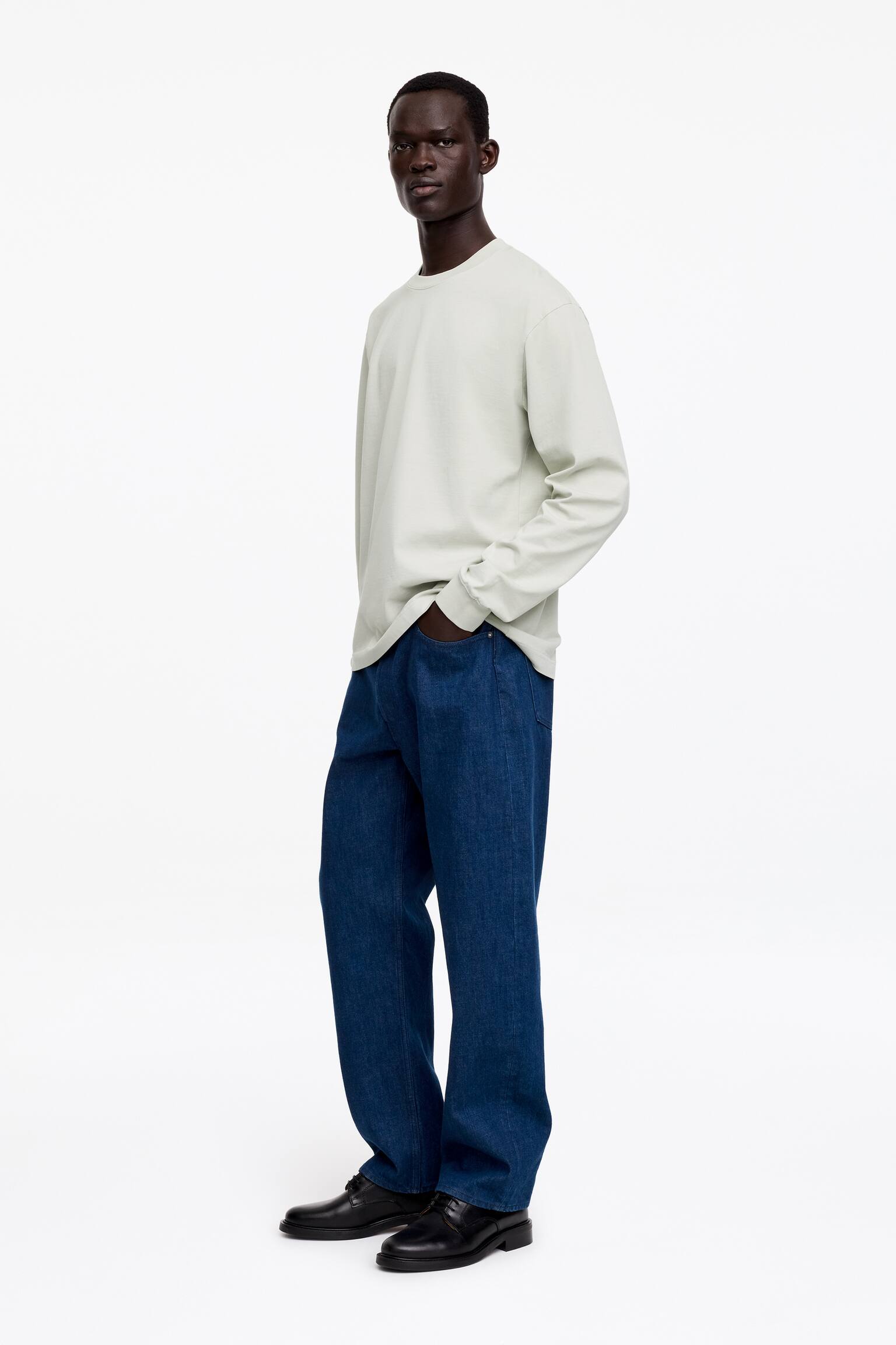 Long-Sleeve T-Shirt - Licht saliegroen/Zwart - 3