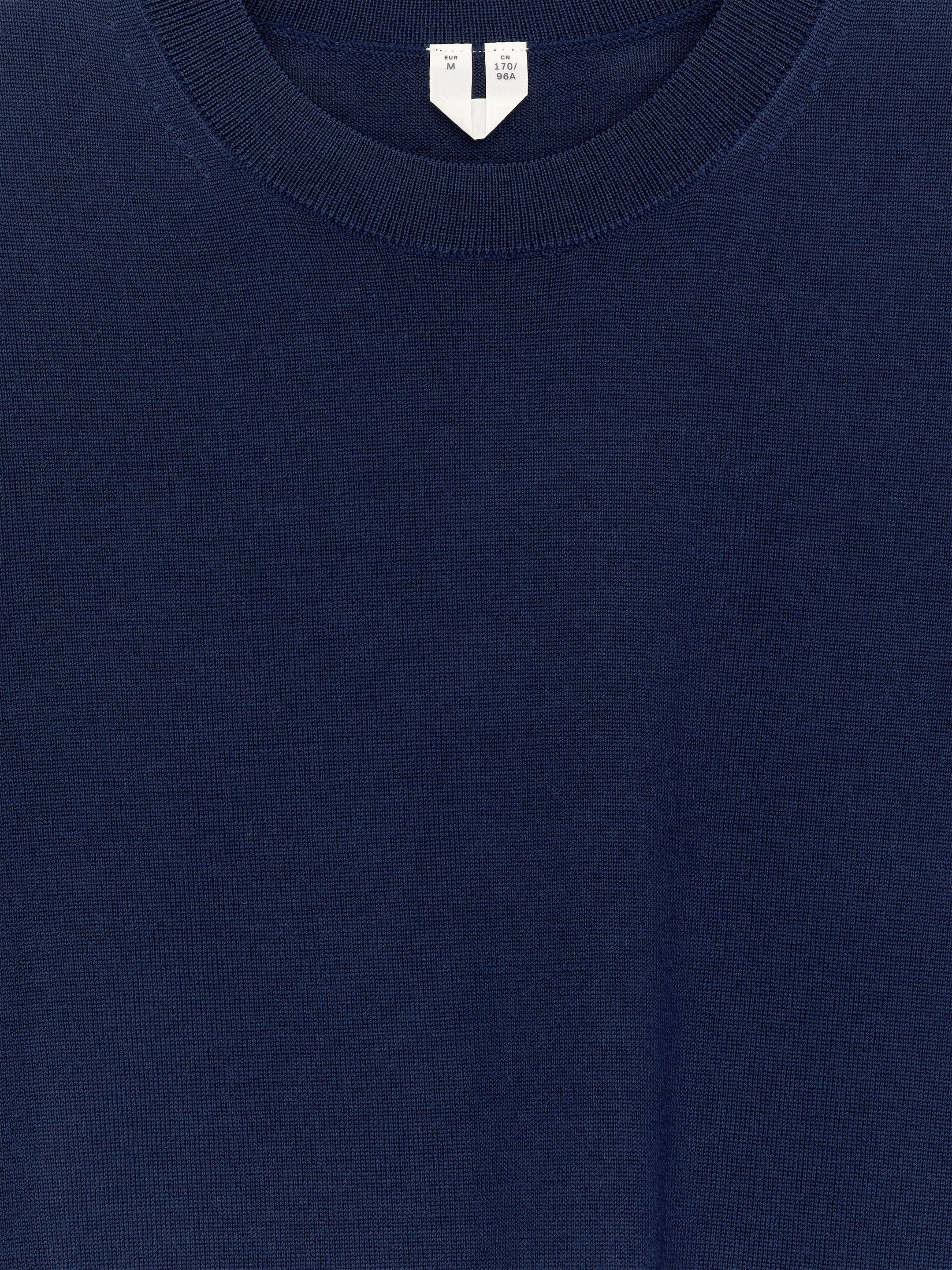 Knitted Merino Wool T-Shirt - Dark Blue - Regular fit - Women - StillMedia/DescriptiveDetail - 2