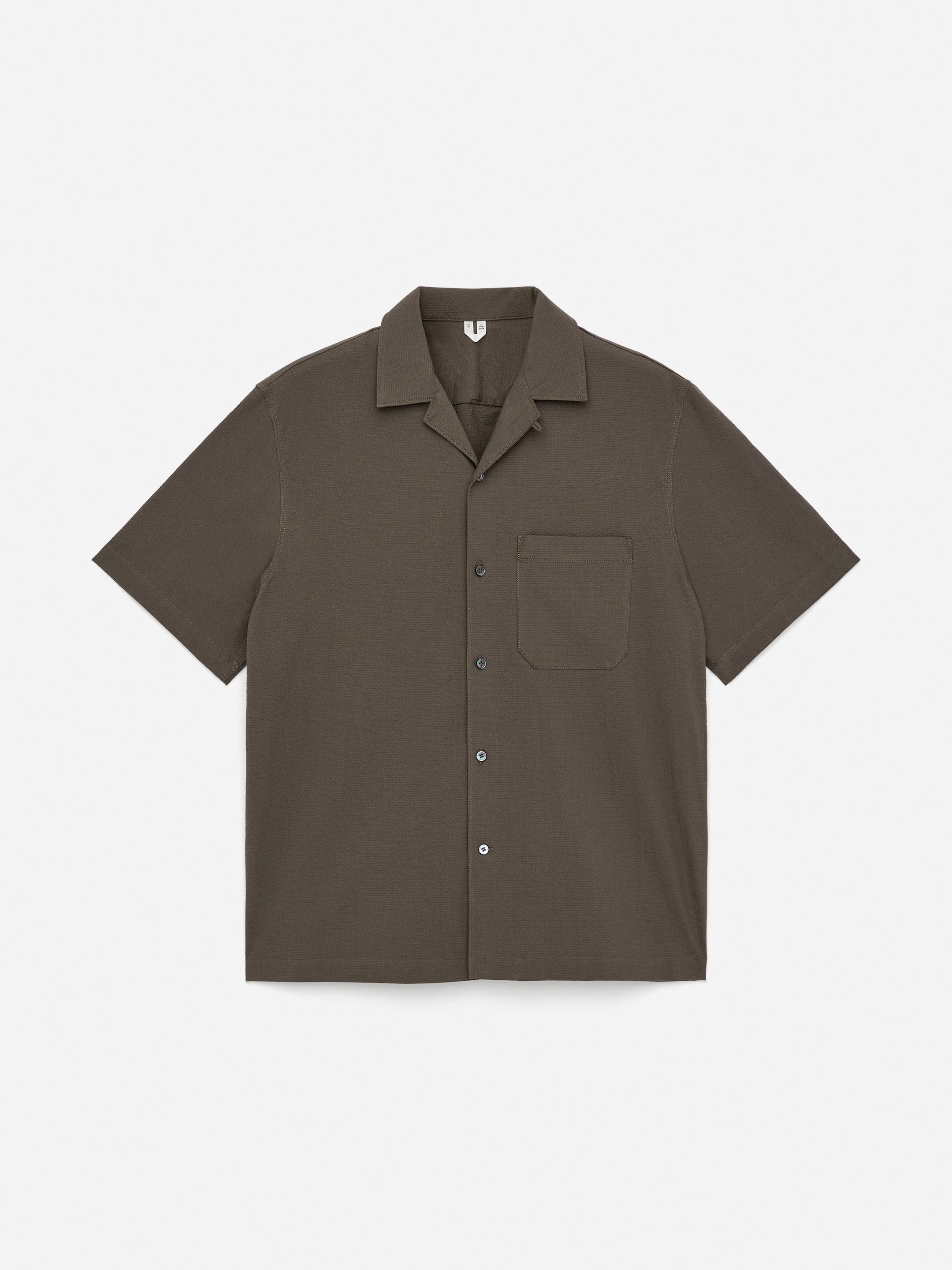 Seersucker Resort Shirt-#6C655F-15584