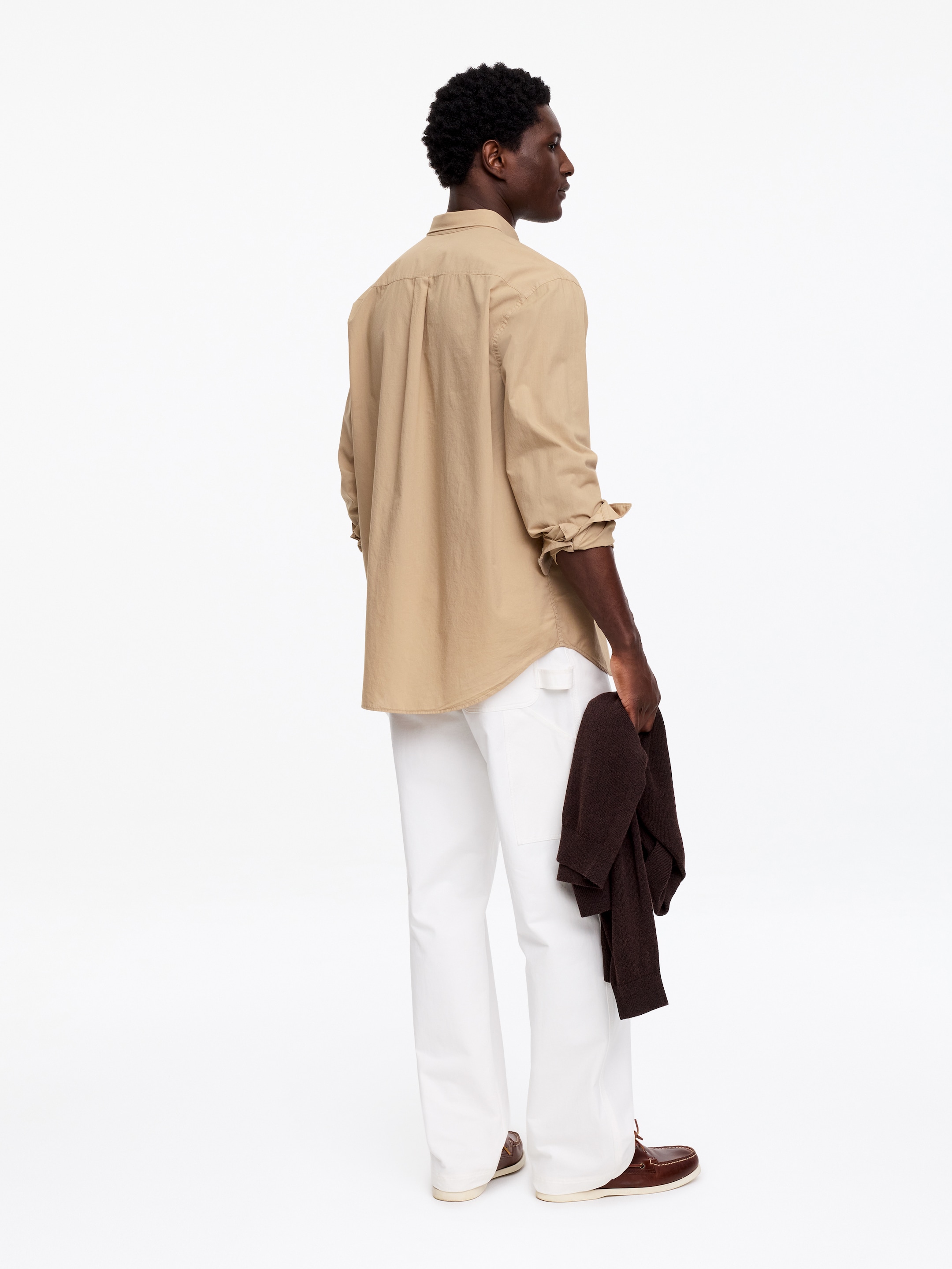 Relaxed Poplin Shirt - Beige - Relaxed fit - Men - StillMedia/Lookbook - 4