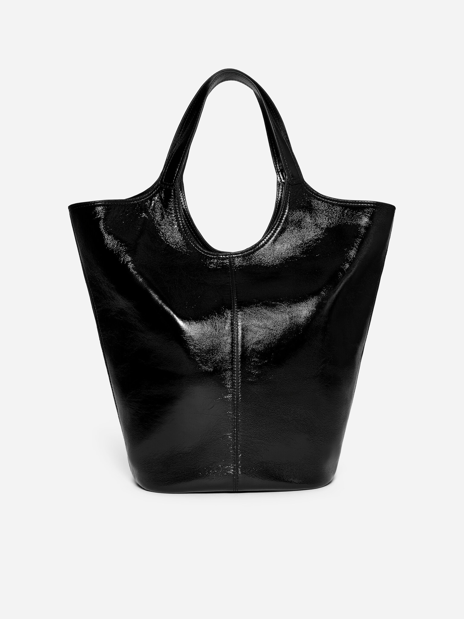 Patent Leather Tote Bag - Black - 3