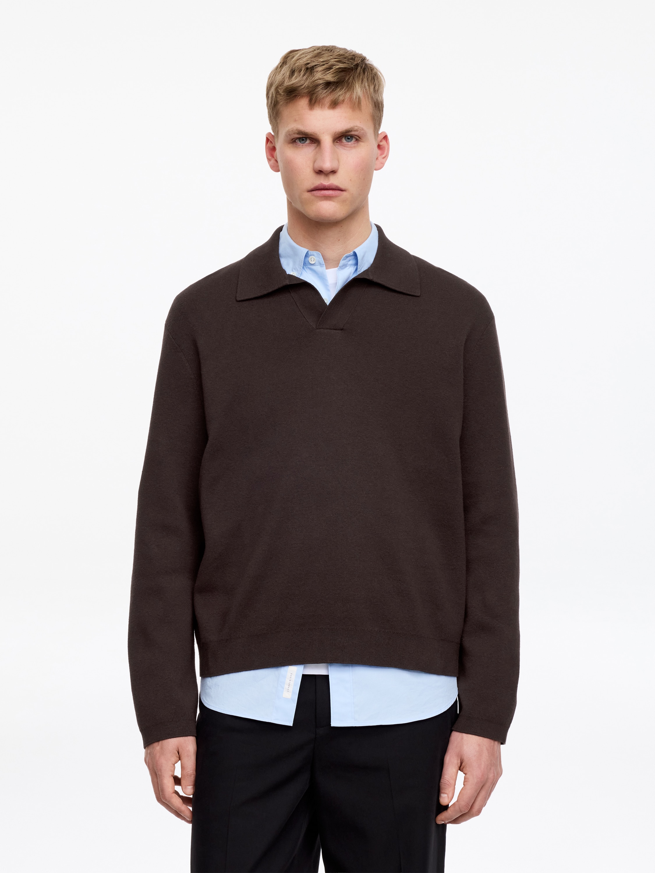 Рубашка поло из смеси хлопка и шелка