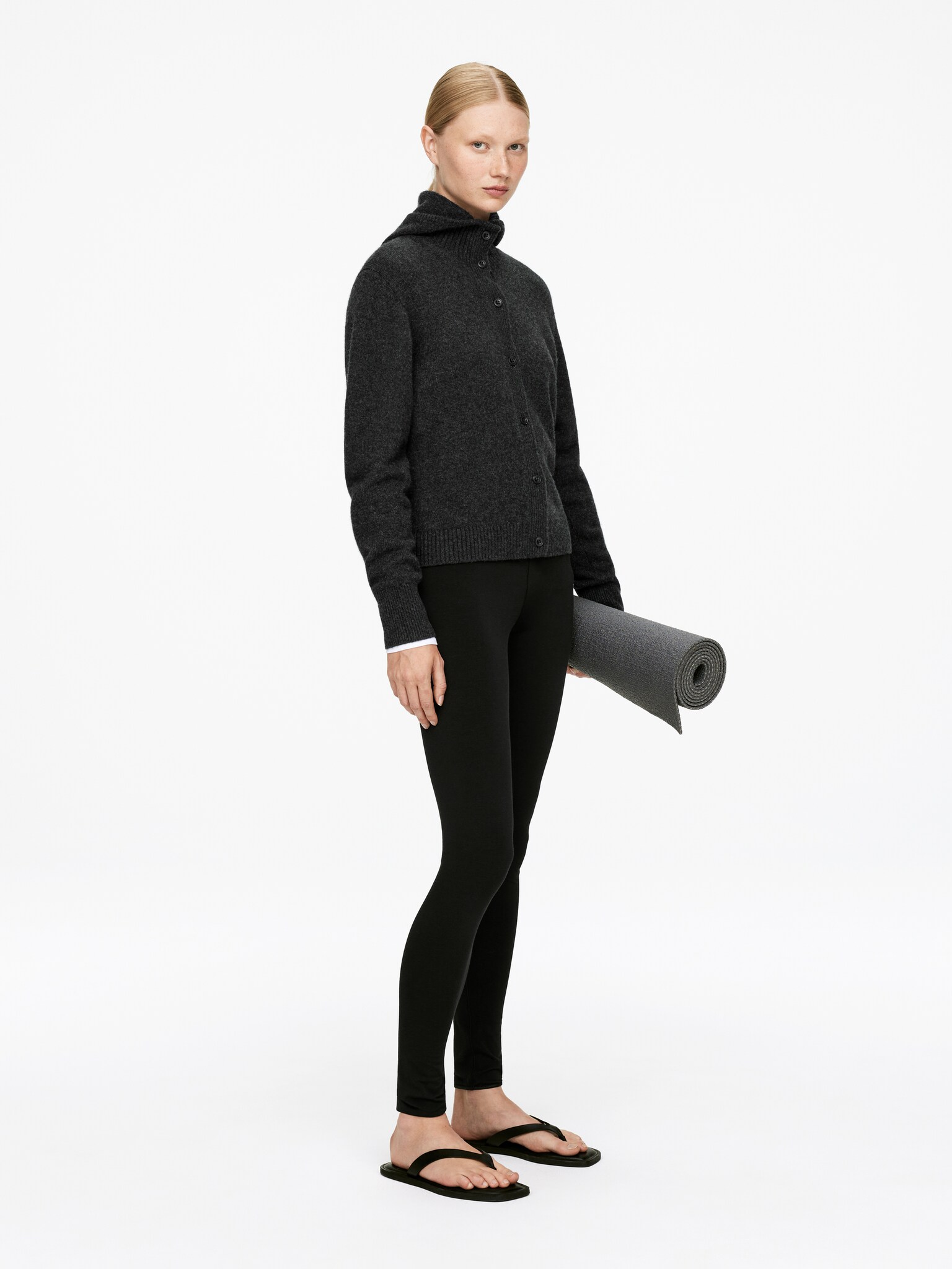 Pull à capuche en pur cachemire - Gris foncé/Beige - 6