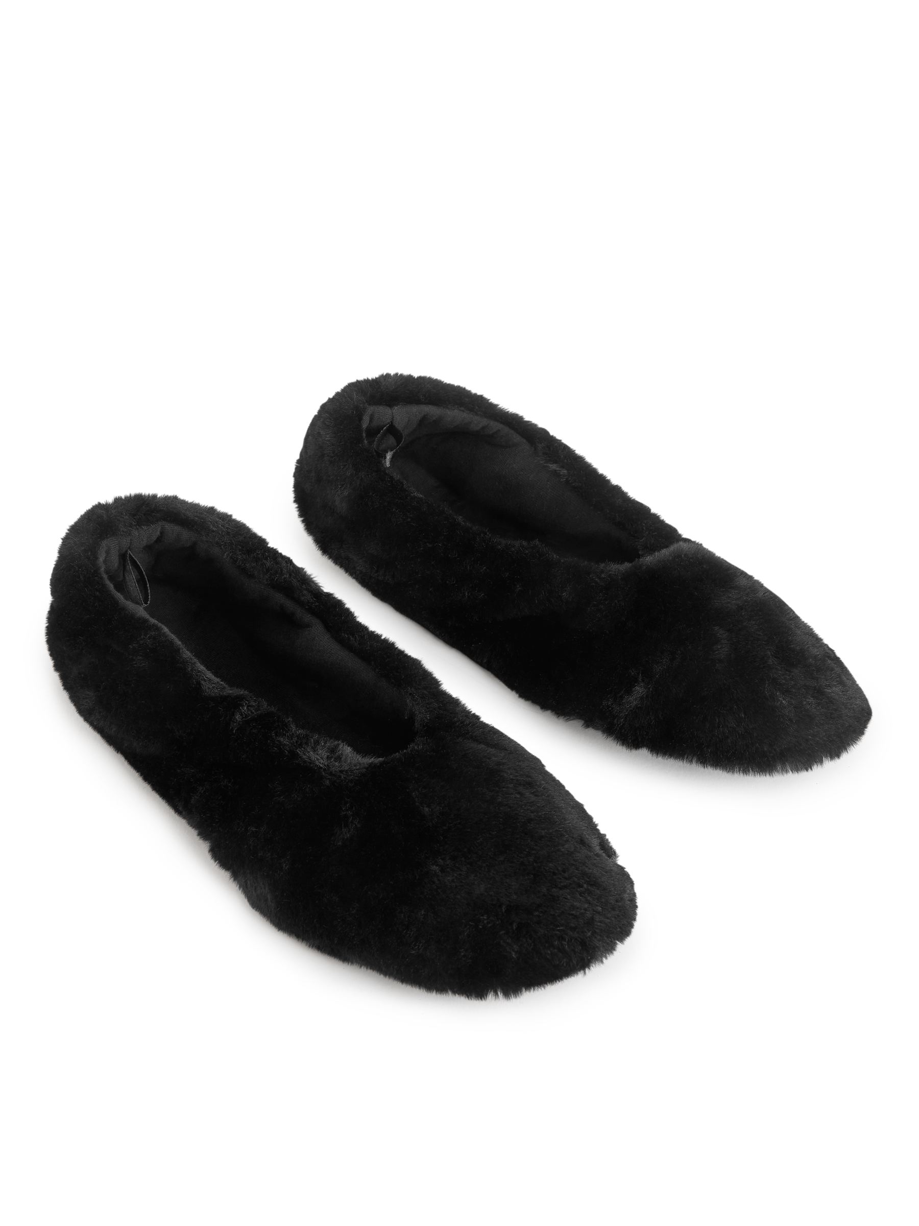 Faux Fur Slippers - Black - Women - StillMedia/DescriptiveStillLife - 1
