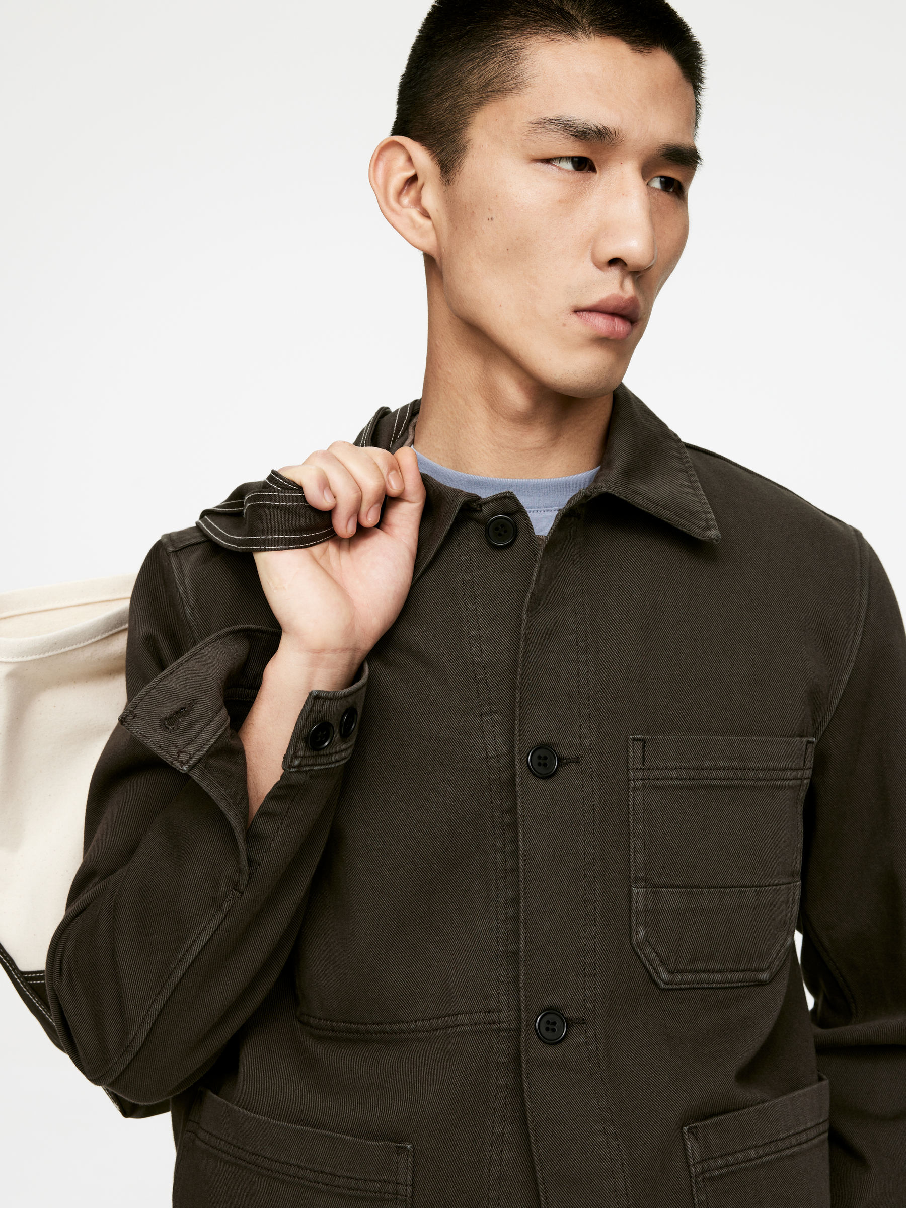 Overdyed Twill Overshirt - Brown - Regular fit - Men - StillMedia/Lookbook - 7