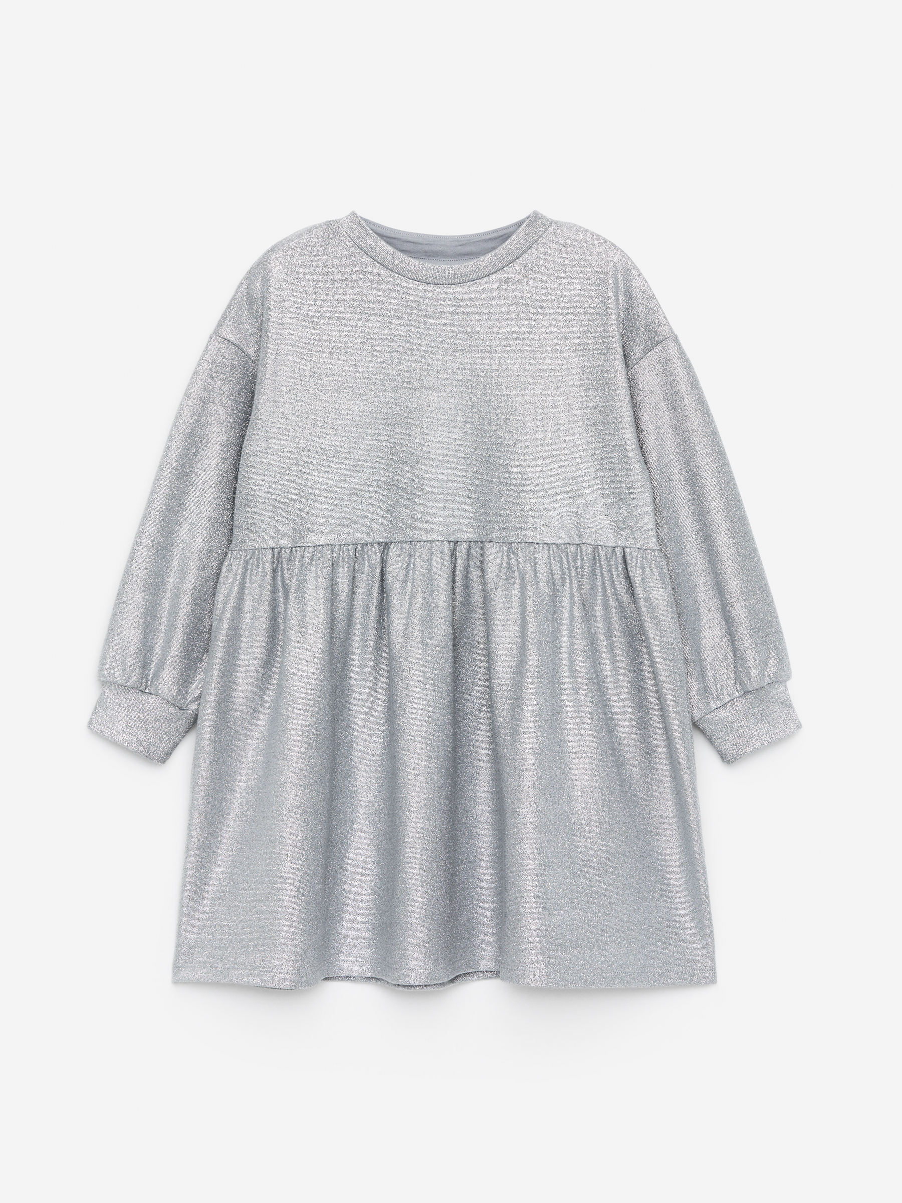 Oversized Sweatshirtkleid-Silberfarben-13563