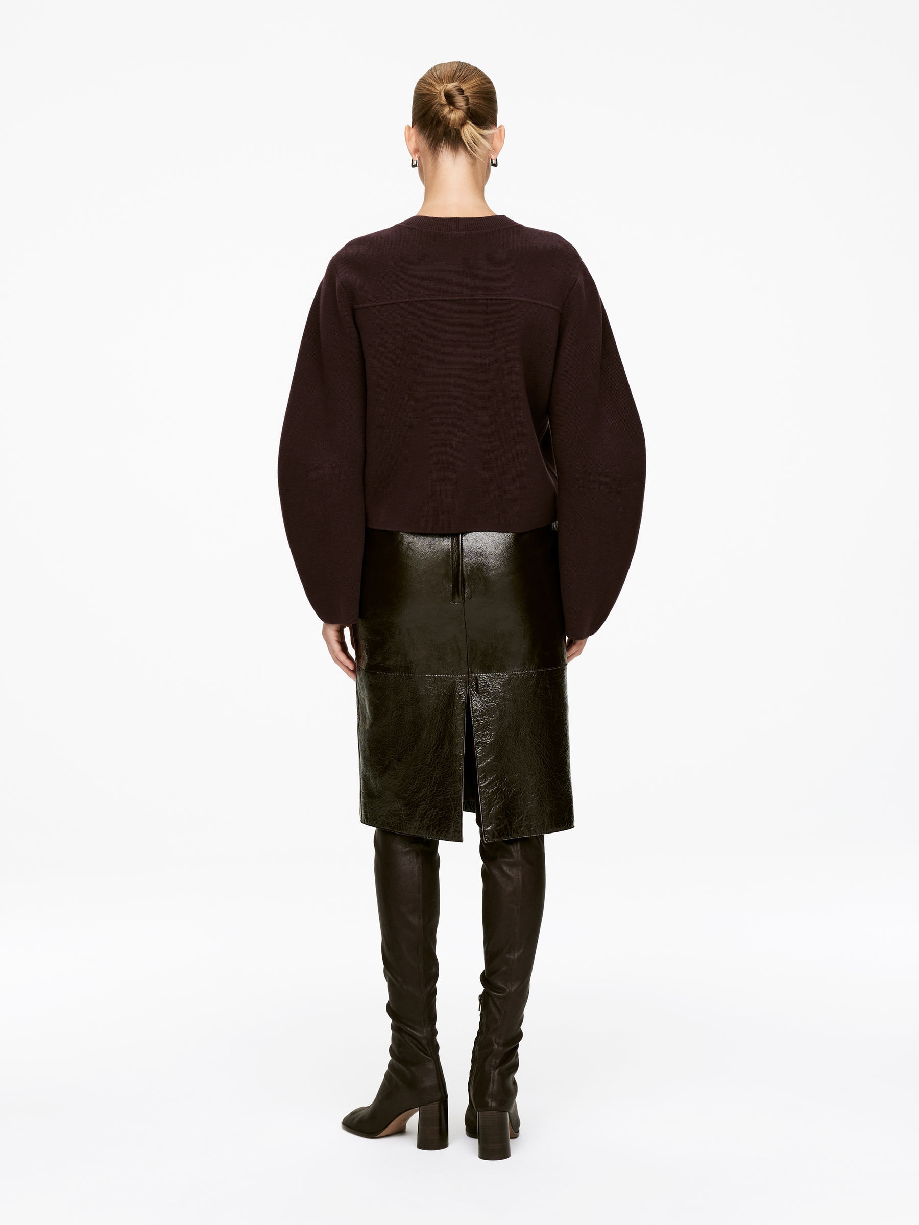 Chaqueta de algodón - Marrón oscuro - Corte holgado - Women - StillMedia/Lookbook - 3