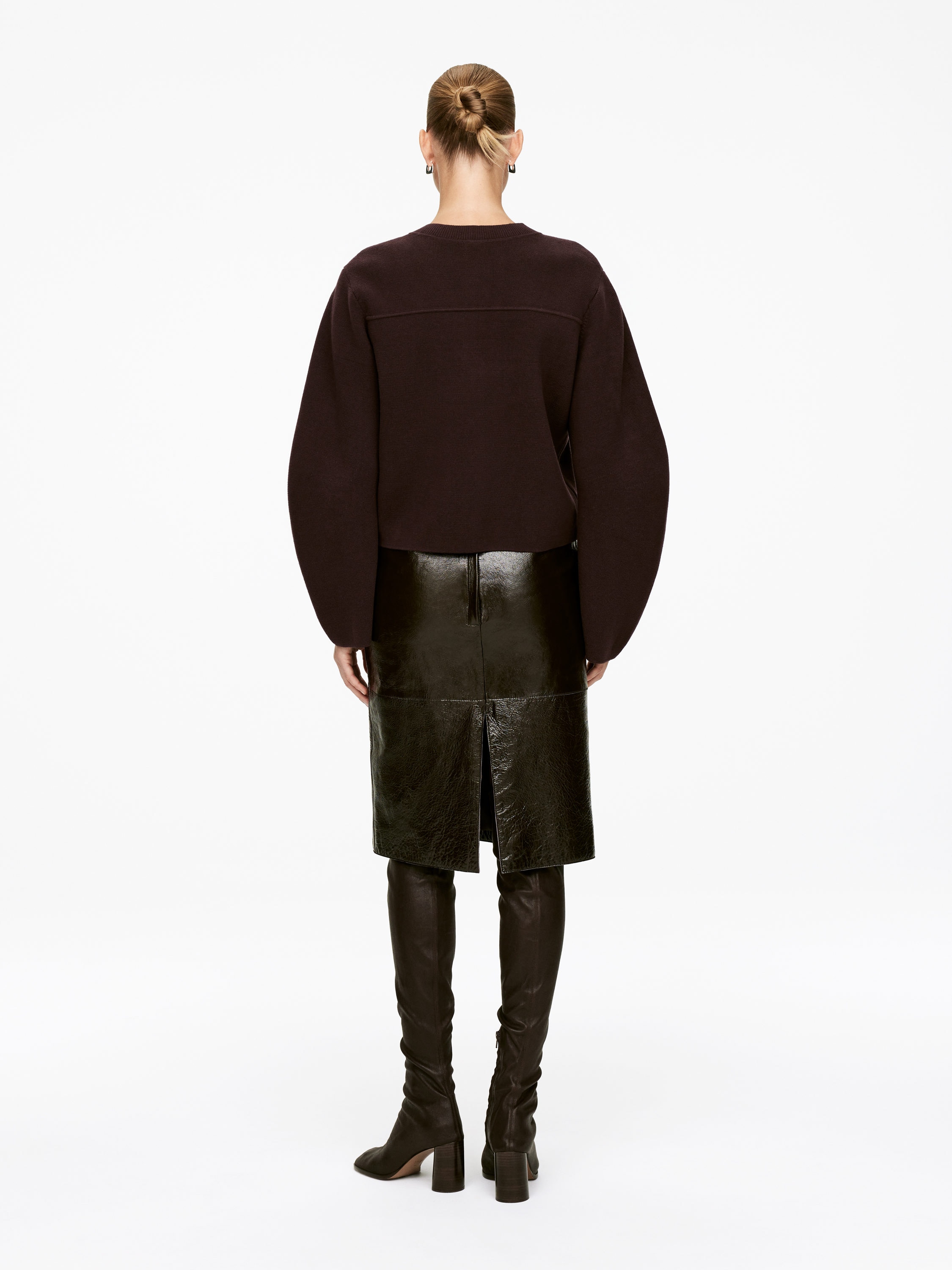 Cotton Jacket - Dark Brown - Loose fit - Women - StillMedia/Lookbook - 3