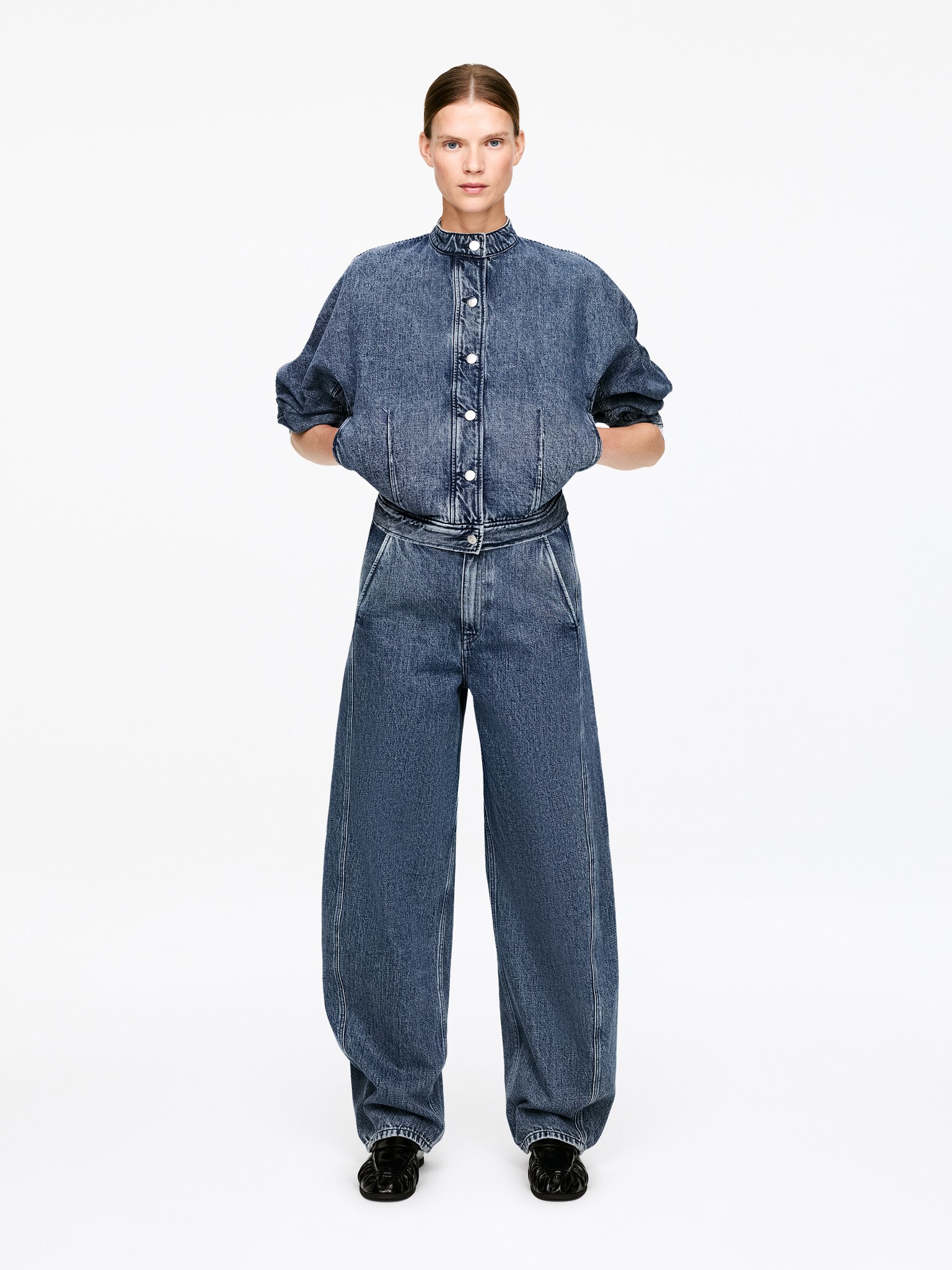 Barrel-Leg Jeans - Washed Blue - 3