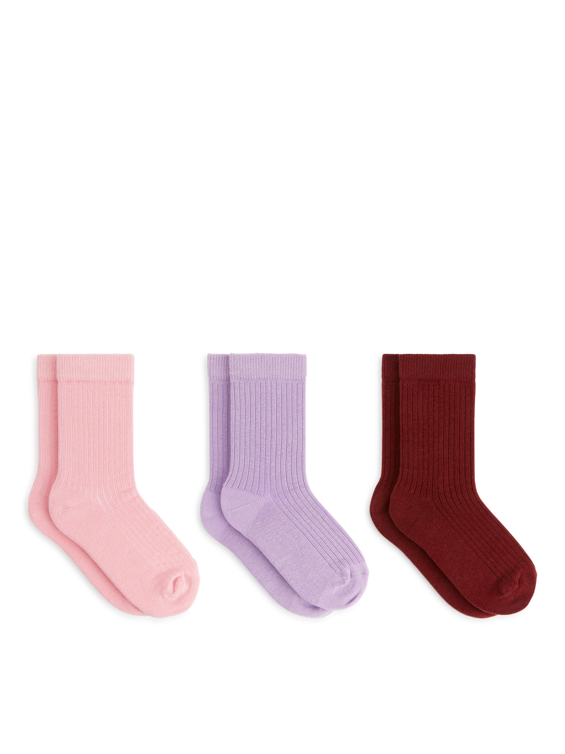 Rippstricksocken, 3 Paare - Rosa/Flieder/Weinrot - Regular Fit - Kinder - StillMedia/DescriptiveStillLife - 2