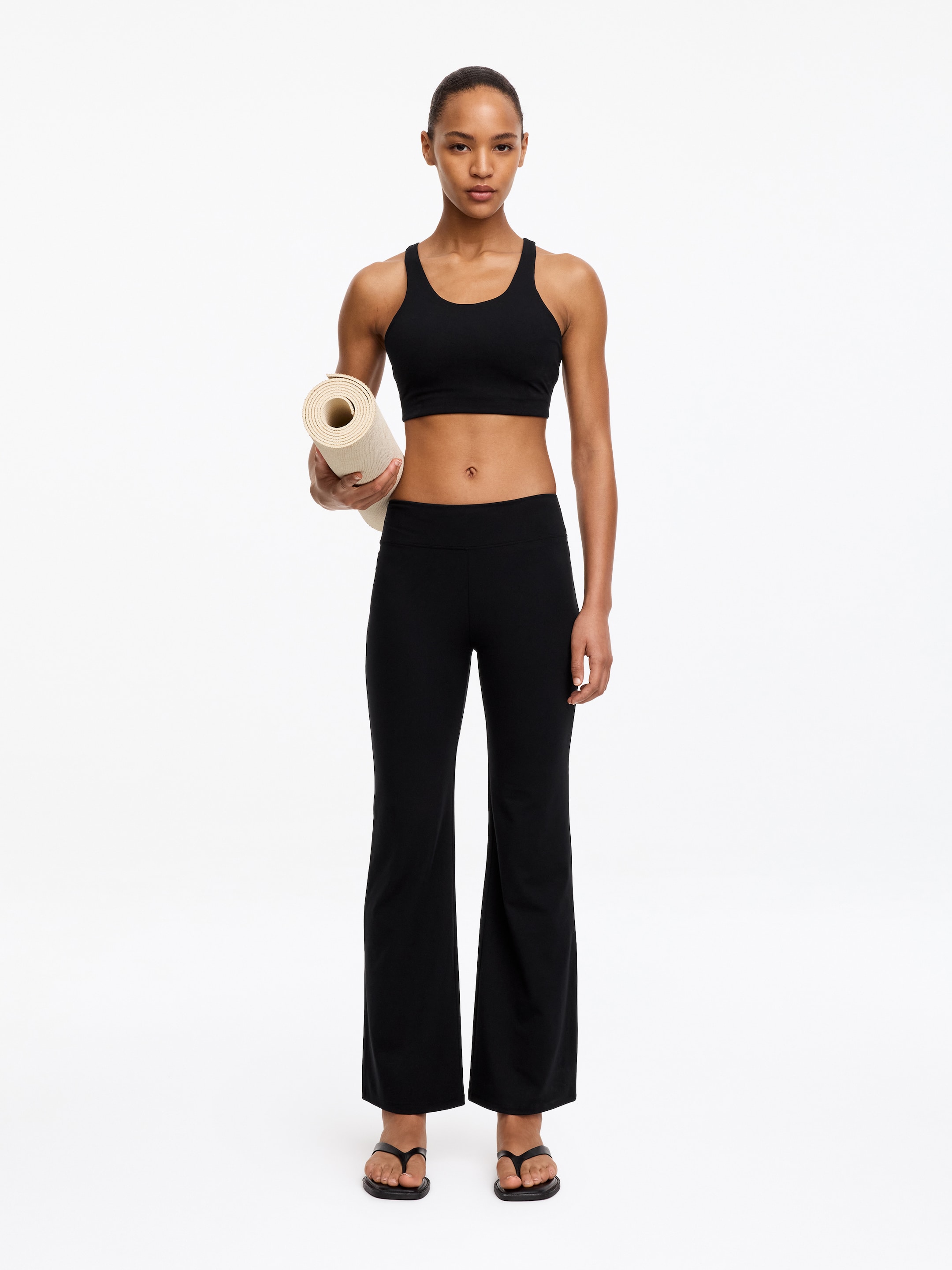 Cropped Bootcut leggings - Svart - Slim fit - Women - StillMedia/Lookbook - 2