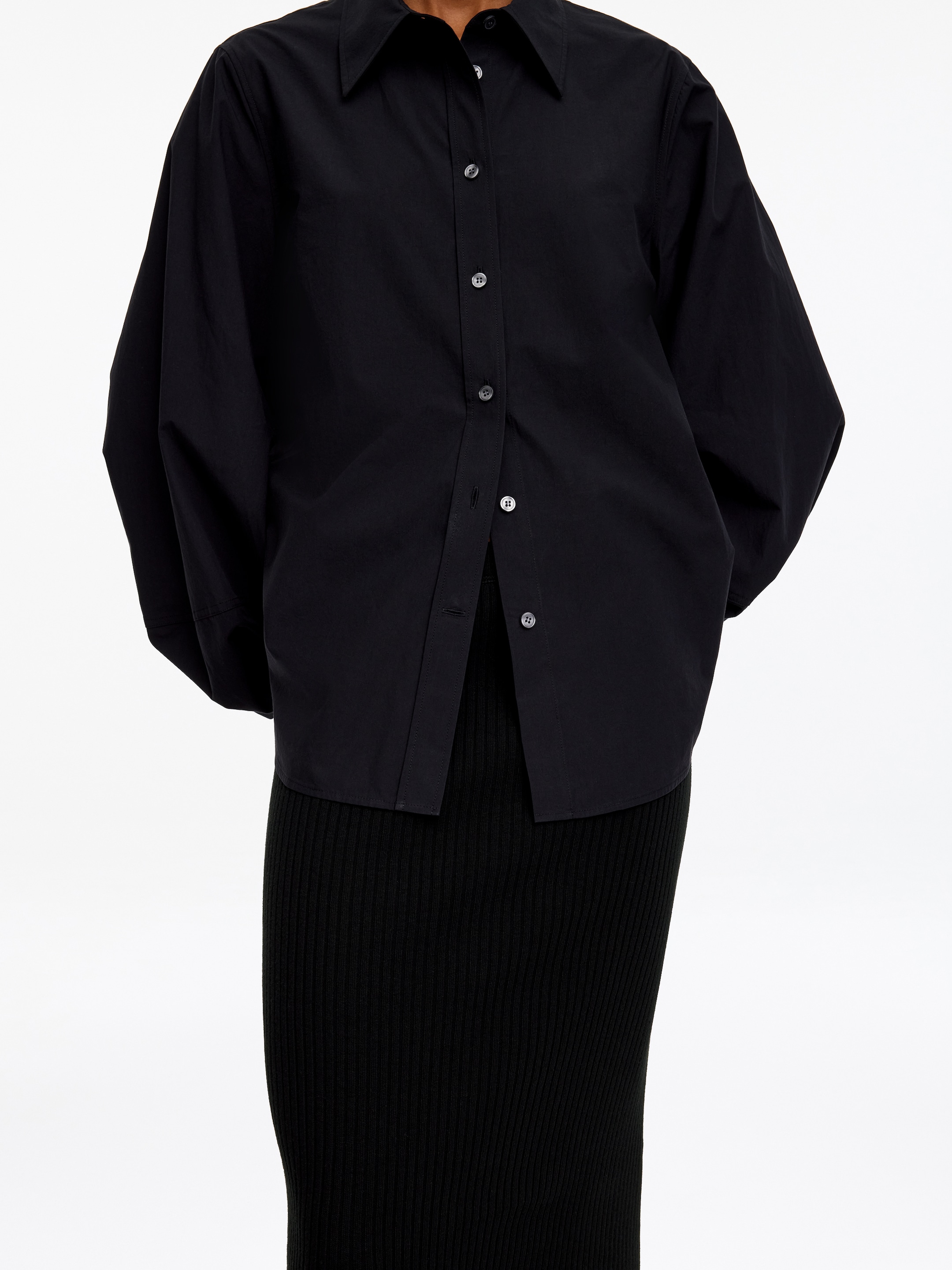 Falda midi canalé - Negro - Corte estándar - women - StillMedia/Lookbook - 2