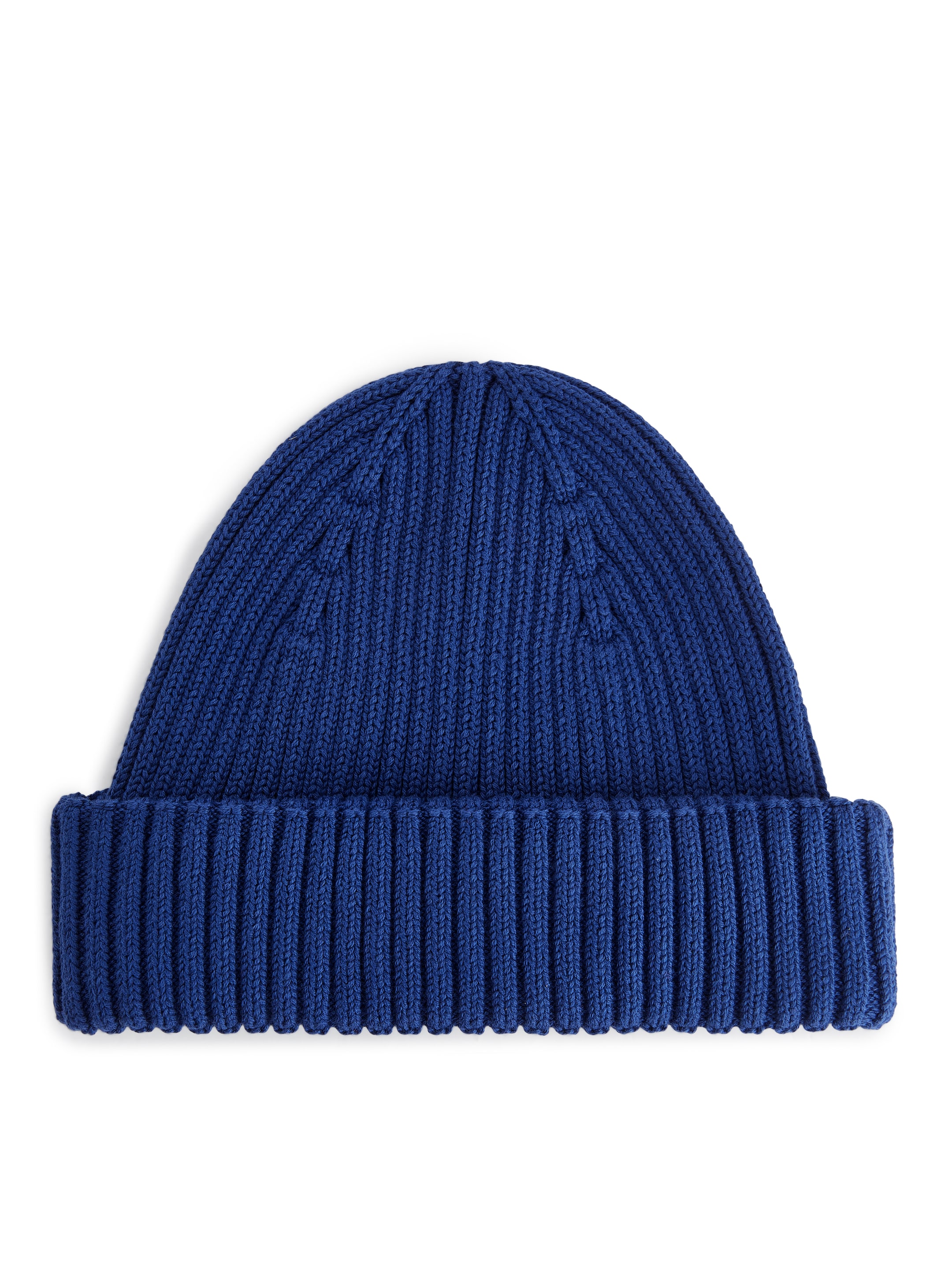 Gerippte Baumwoll-Beanie - Knallblau - Herren - StillMedia/DescriptiveStillLife - 1