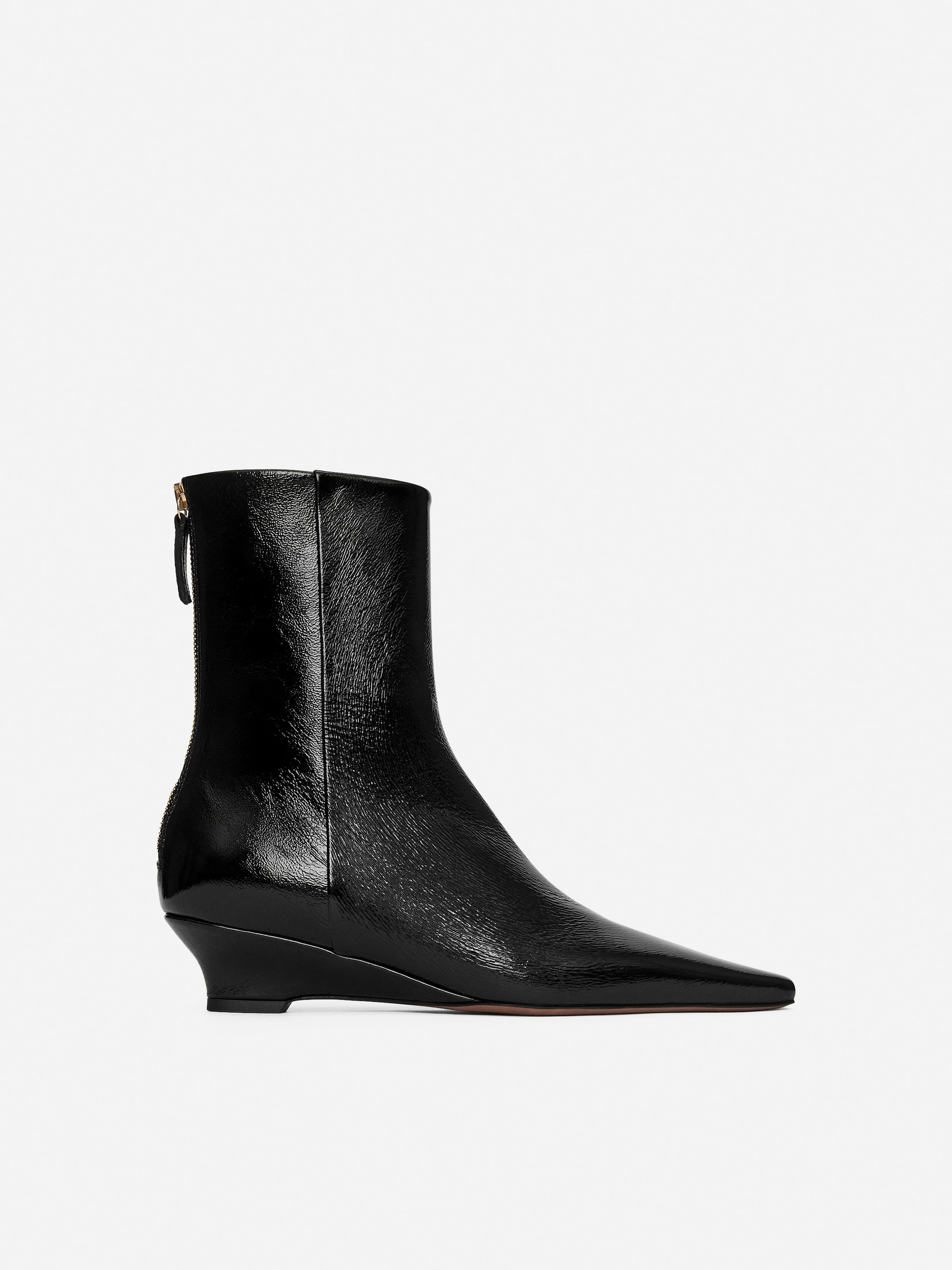 Wedge Ankle Boots-#2E2E30-16256