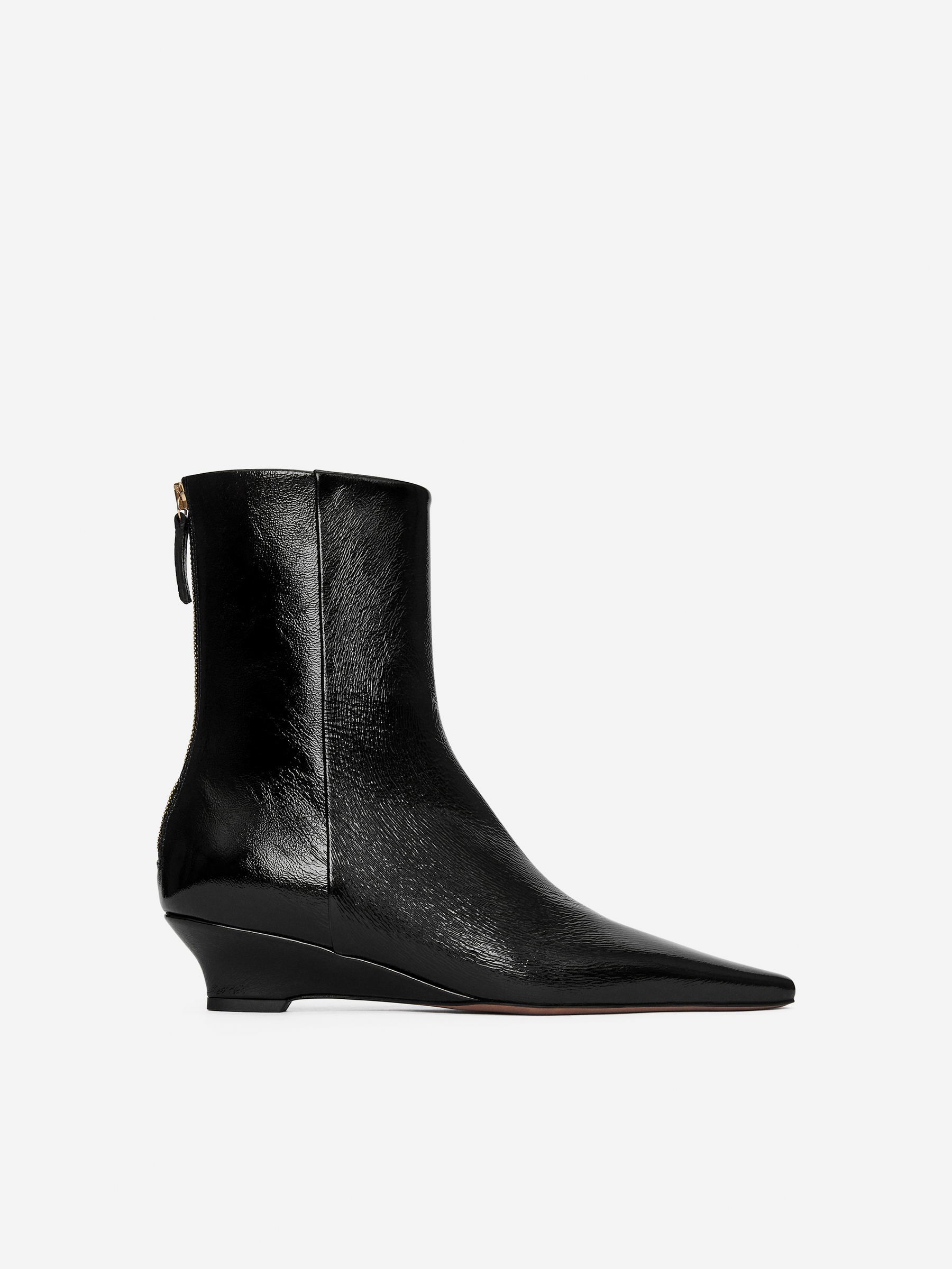 Wedge Ankle Boots-#2E2E30-16256