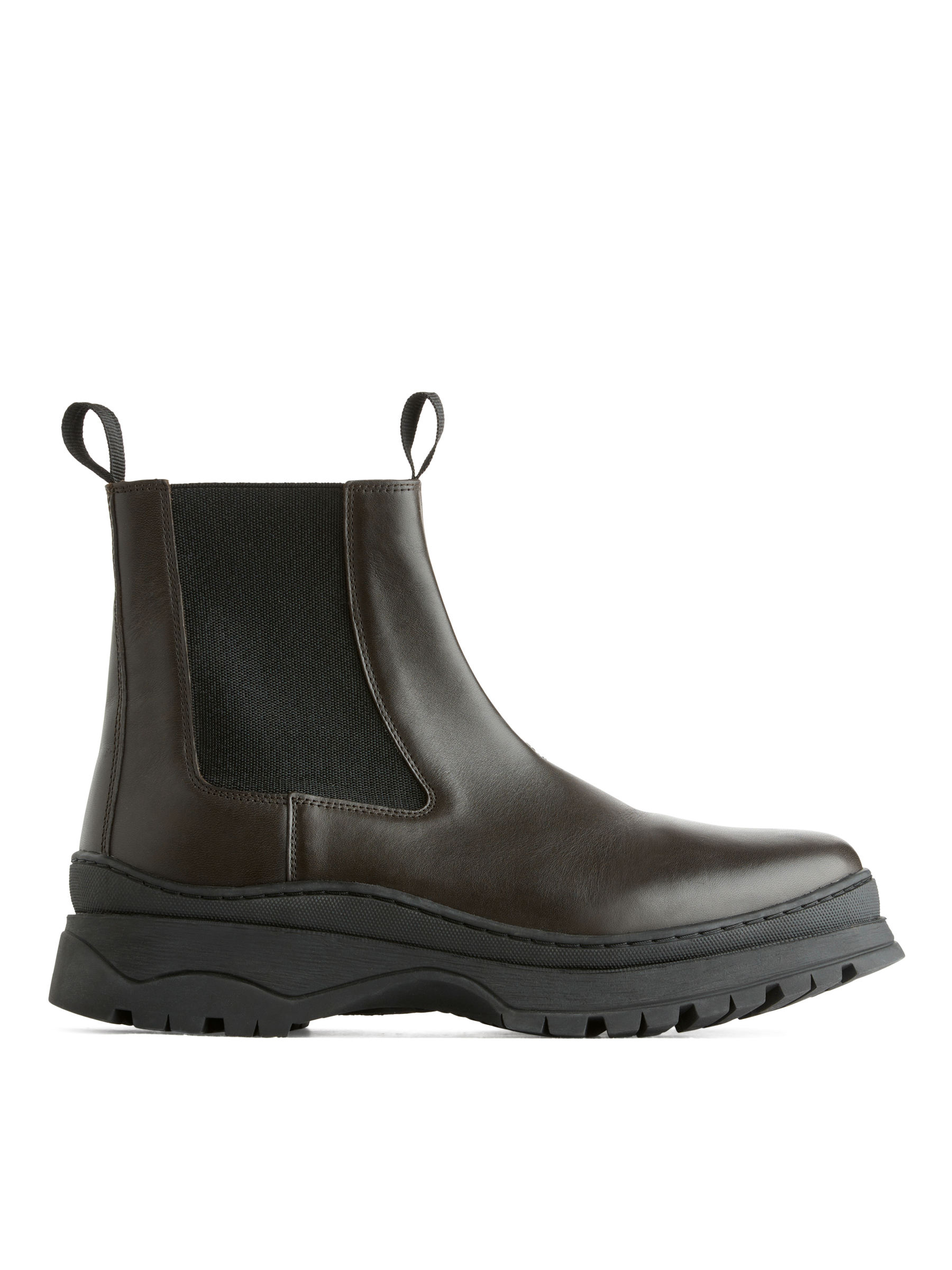 Chunky-Sole Leather Boots - Dark Brown - Men - StillMedia/DescriptiveStillLife - 2