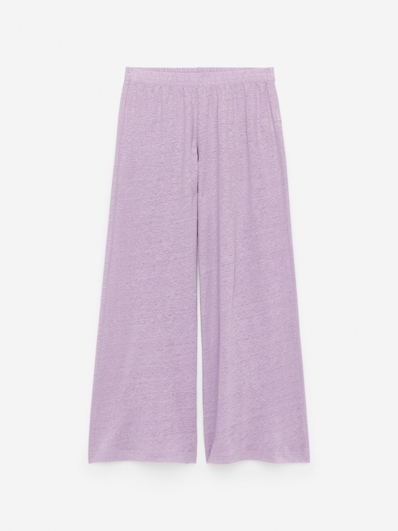 Pantaloni din in fluid - Lila/Verde kaki