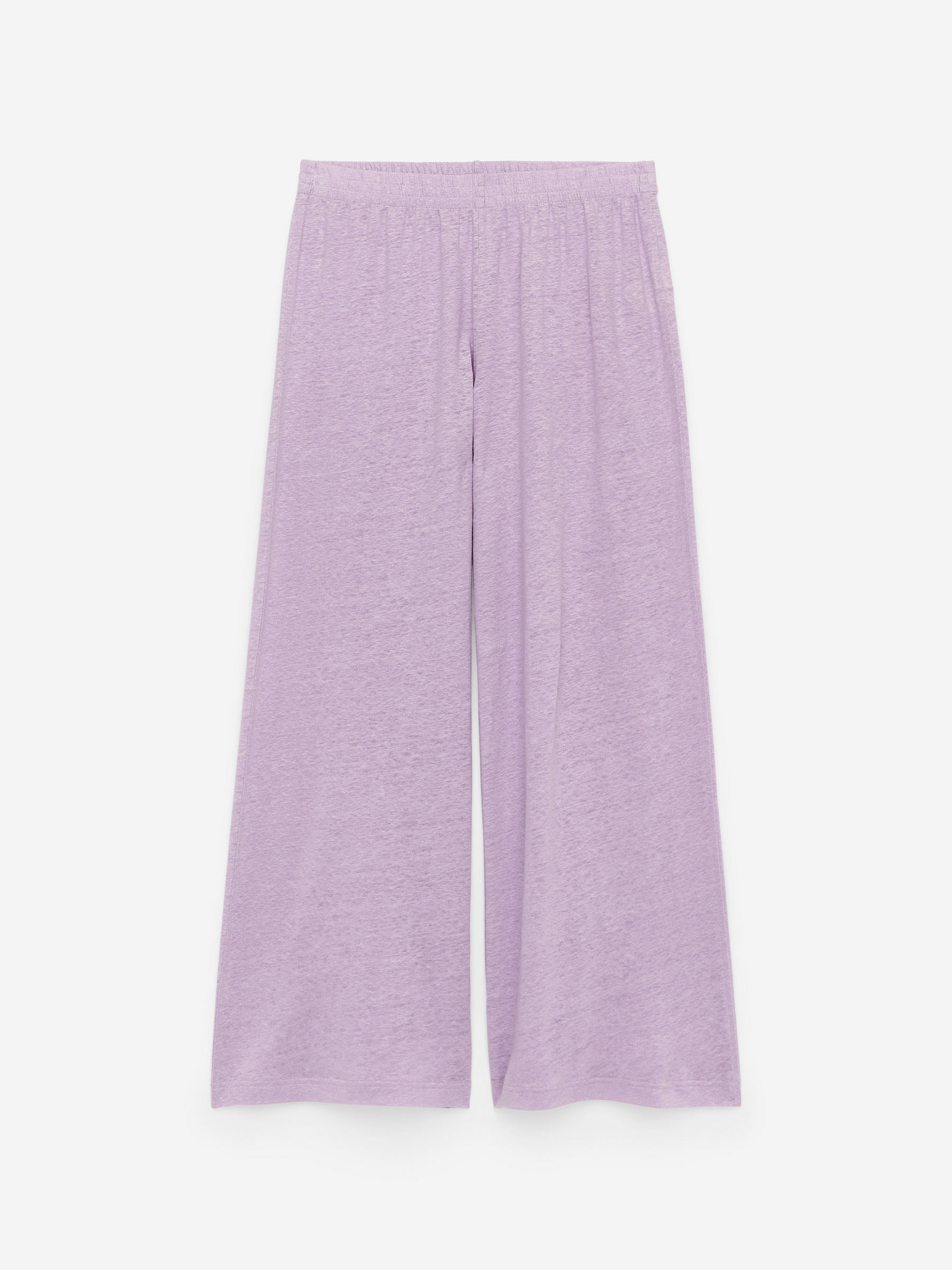 Fluid Linen Trousers-Purple-15122