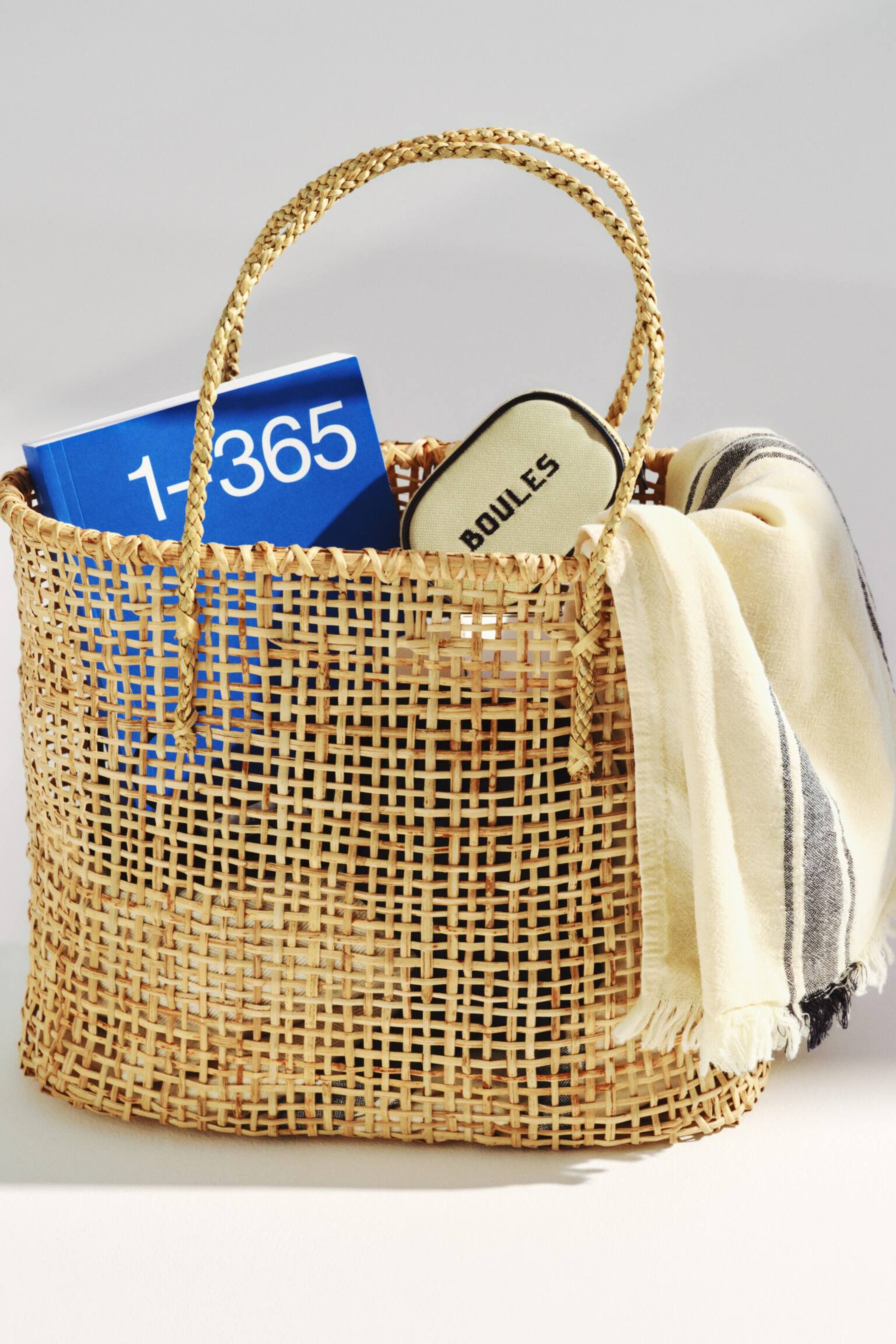 Cesta de rattan - Bege - 1