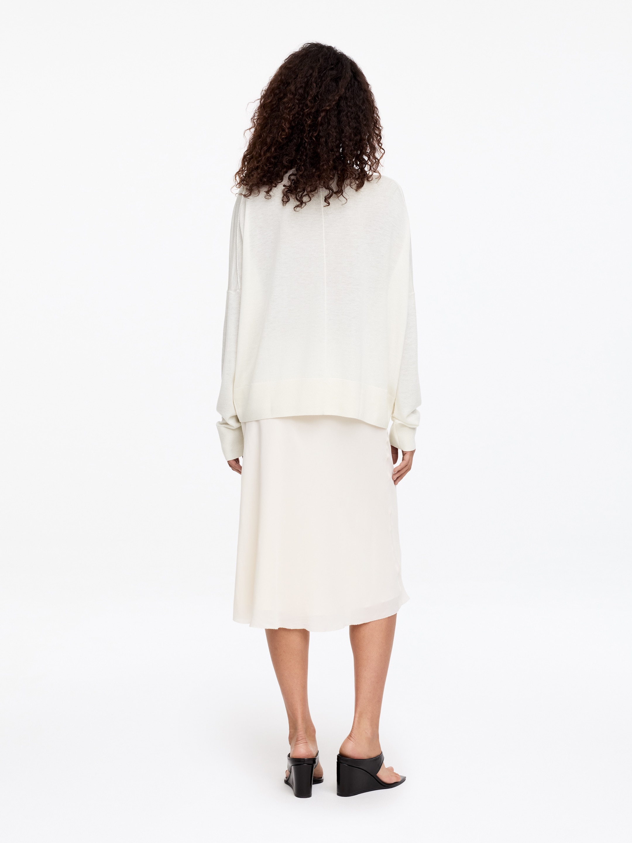 Cárdigan de lana y lyocell - Blanco roto - Corte holgado - Women - StillMedia/Lookbook - 3