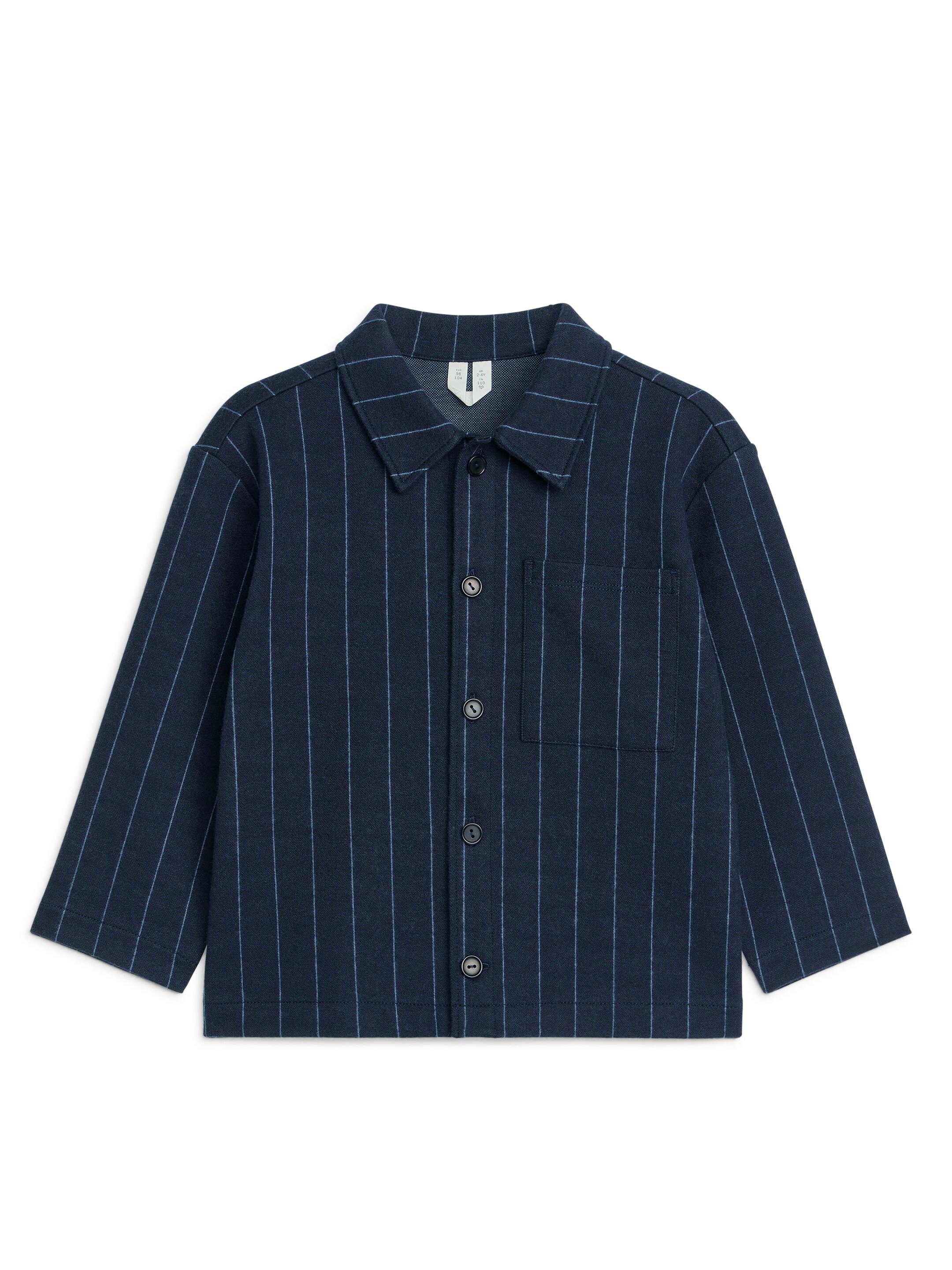 Pinstripe Cotton Overshirt - Dark Blue - Regular fit - Children - StillMedia/DescriptiveStillLife - 2