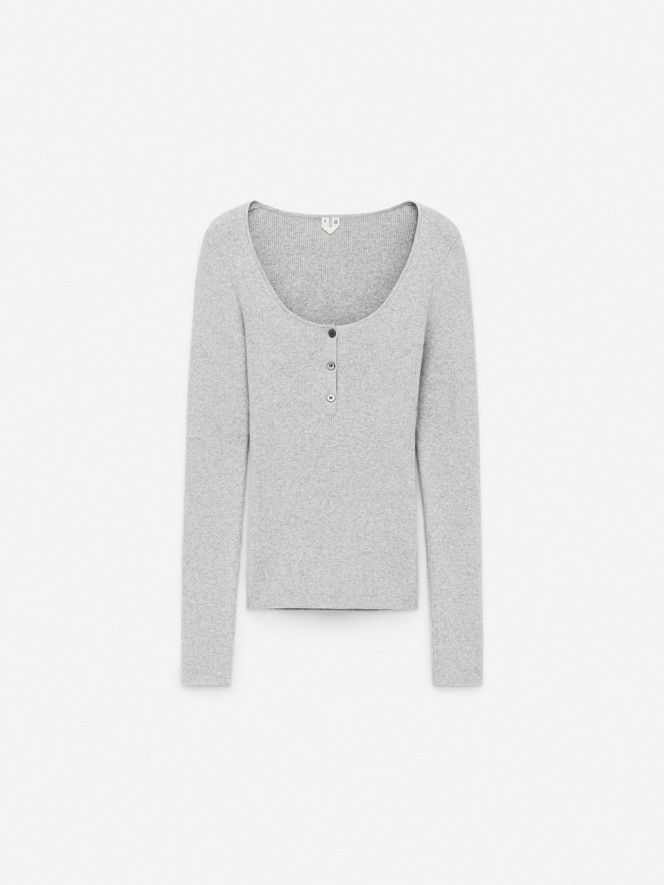 Topp med rund djup halsringning - Grå - Slim fit - Women - StillMedia/DescriptiveStillLife - 1