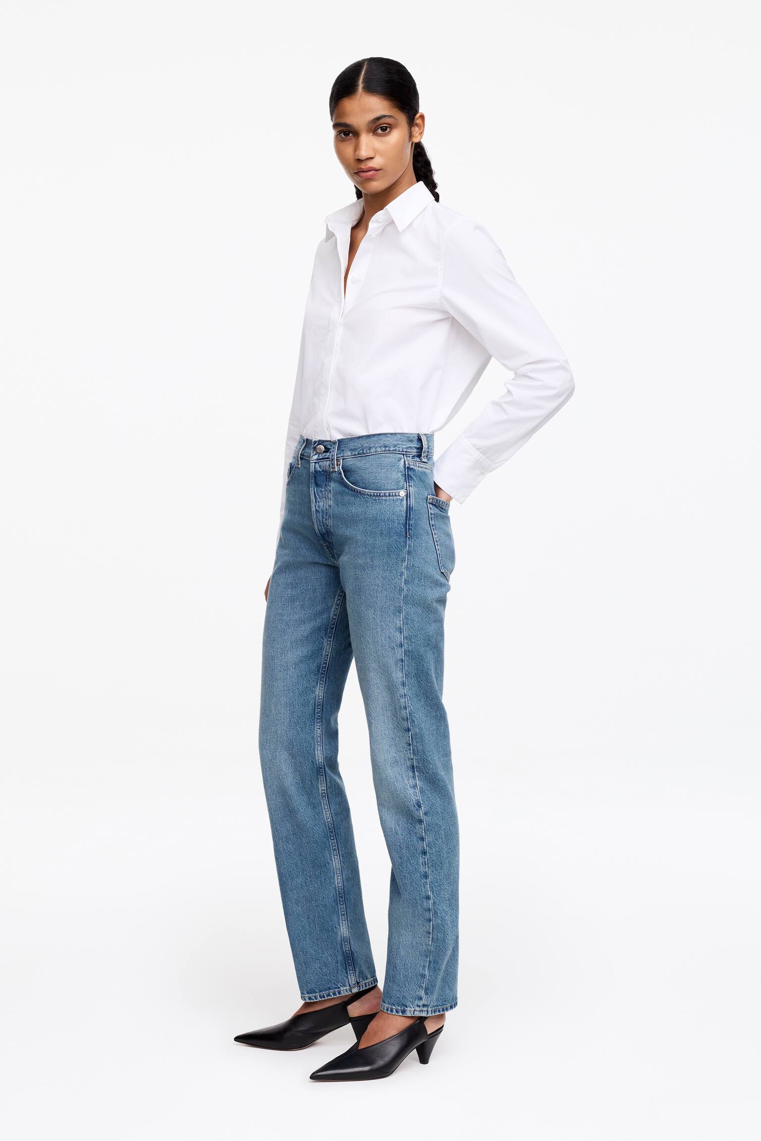 SNOW Straight Jeans - Mittelblau/Weiß/Cremeweiß/Taubenblau/Schwarz - 4