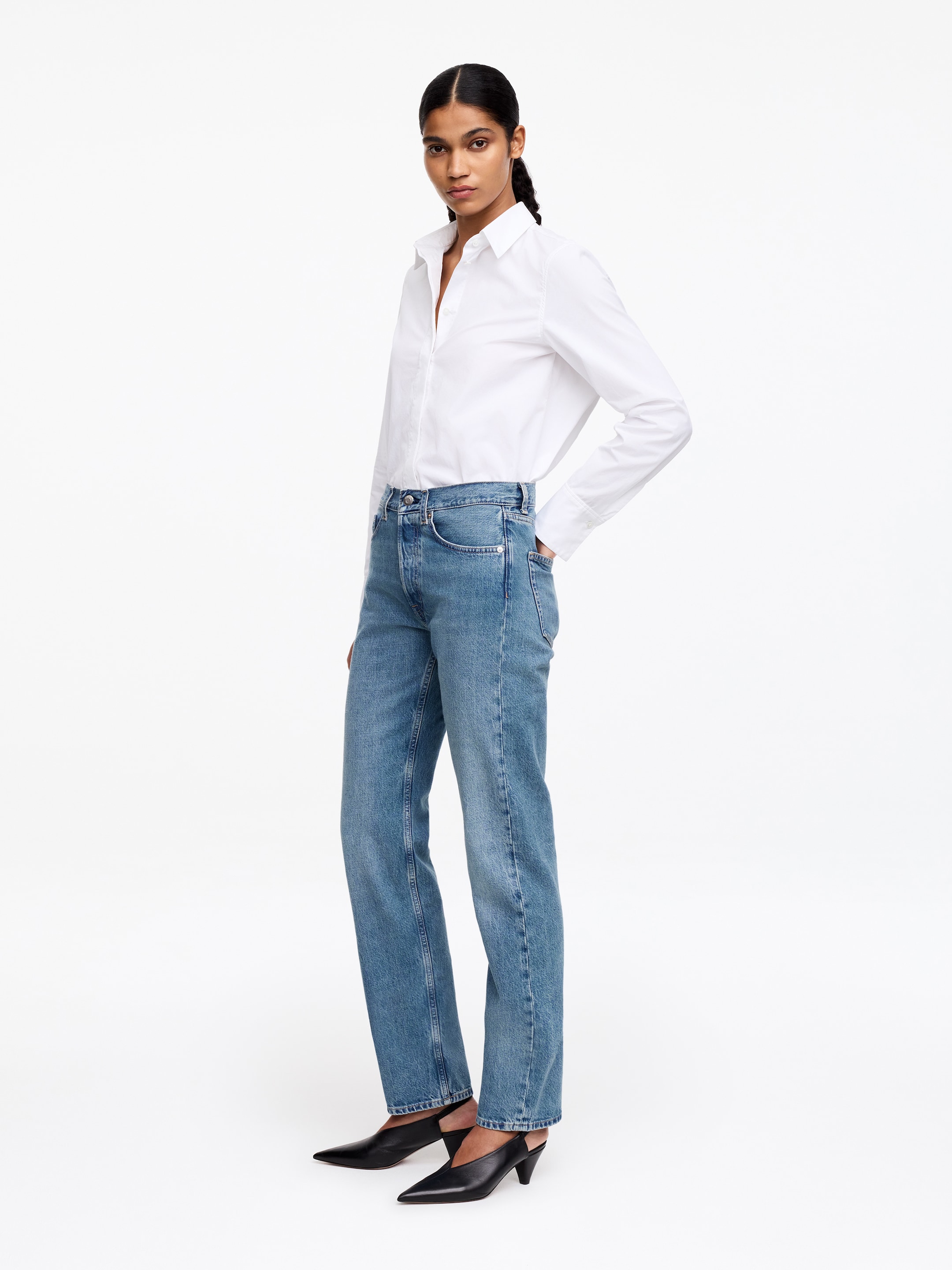 SNOW Straight Jeans - Mid Blue - Slim fit - Women - StillMedia/Lookbook - 5