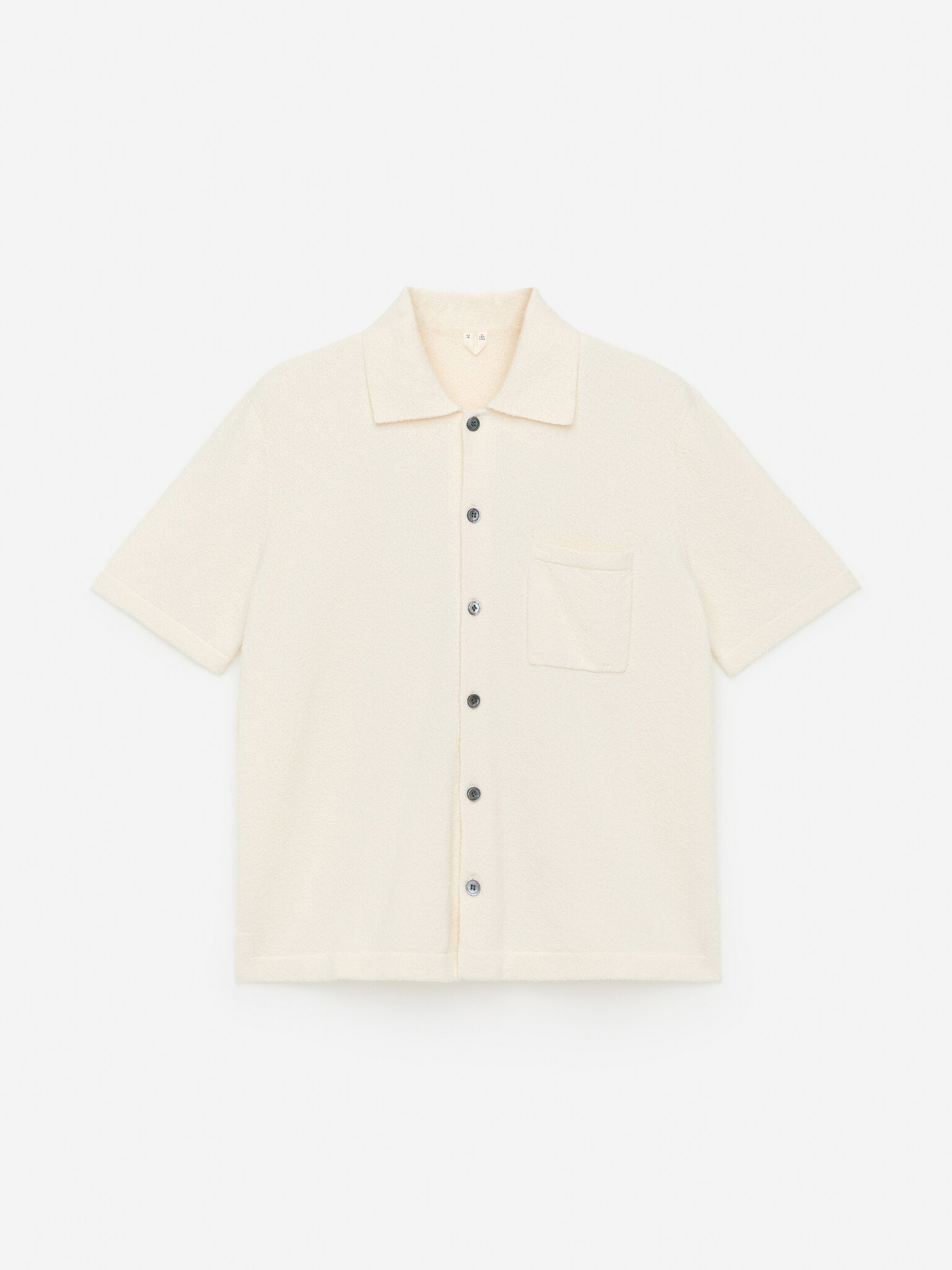 Polo de punto fino - Blanco roto/Marrón