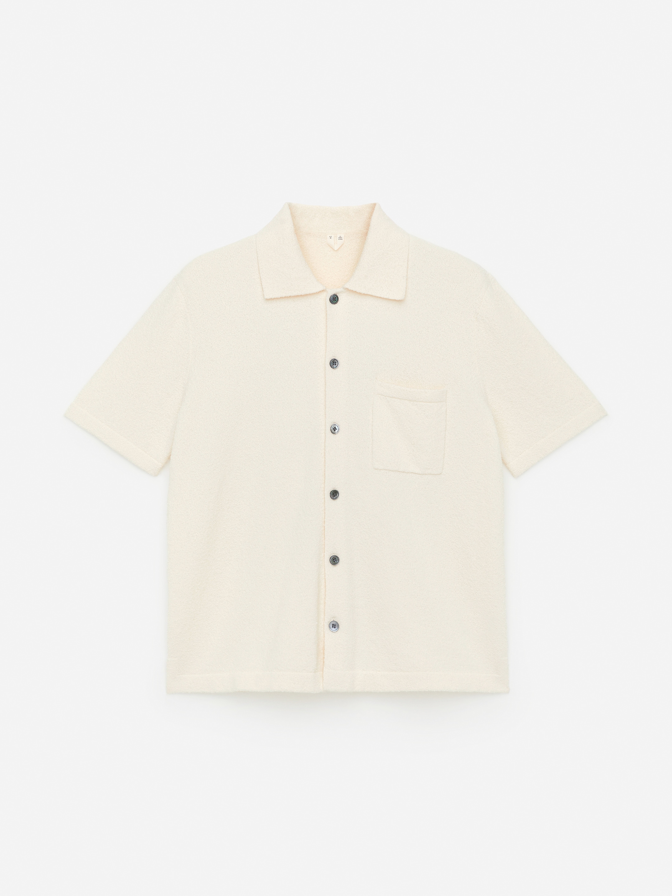 Fine-Knit Polo Shirt-#EEEDE4-14881