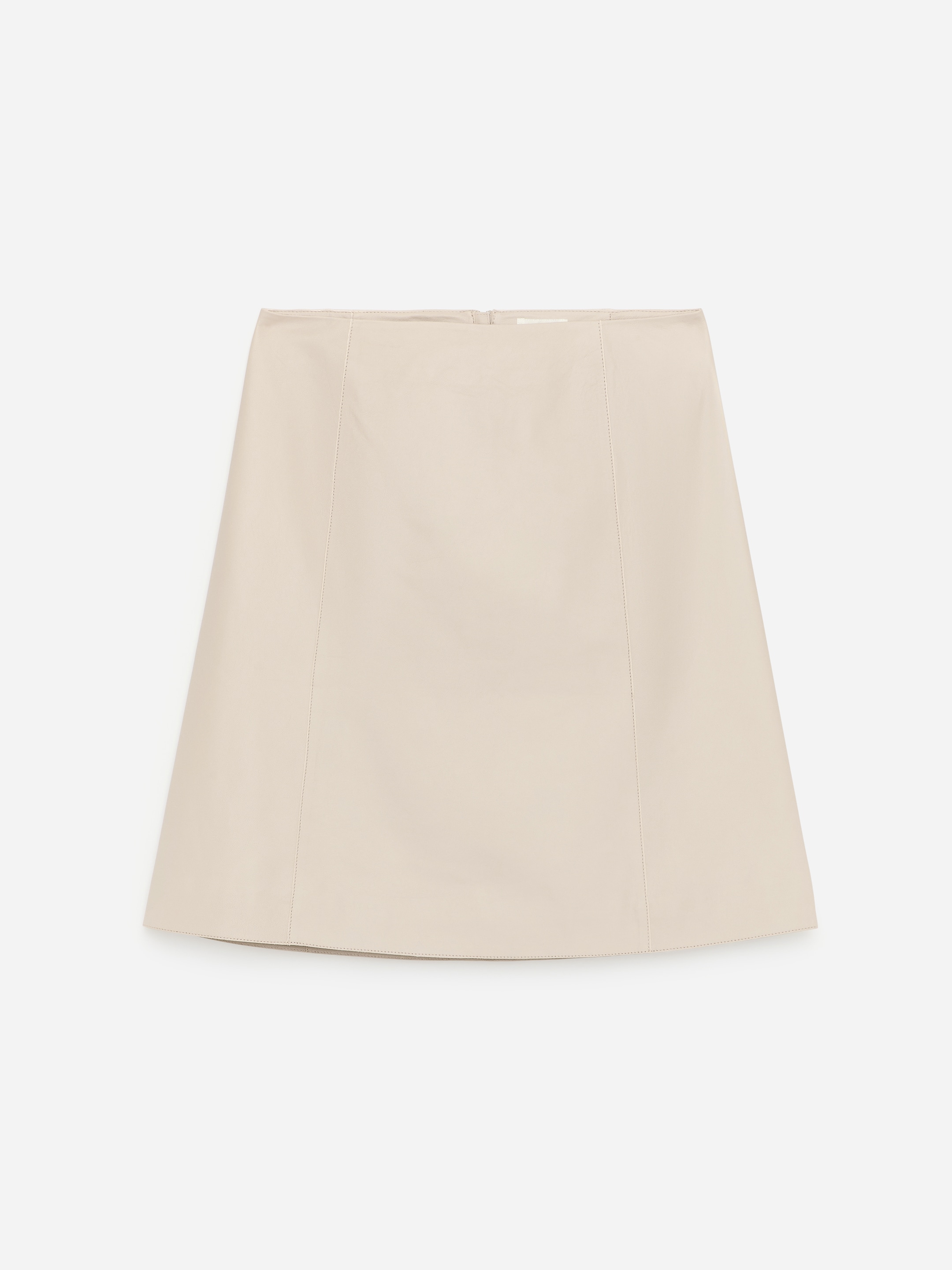 Leather Skirt-White-18605