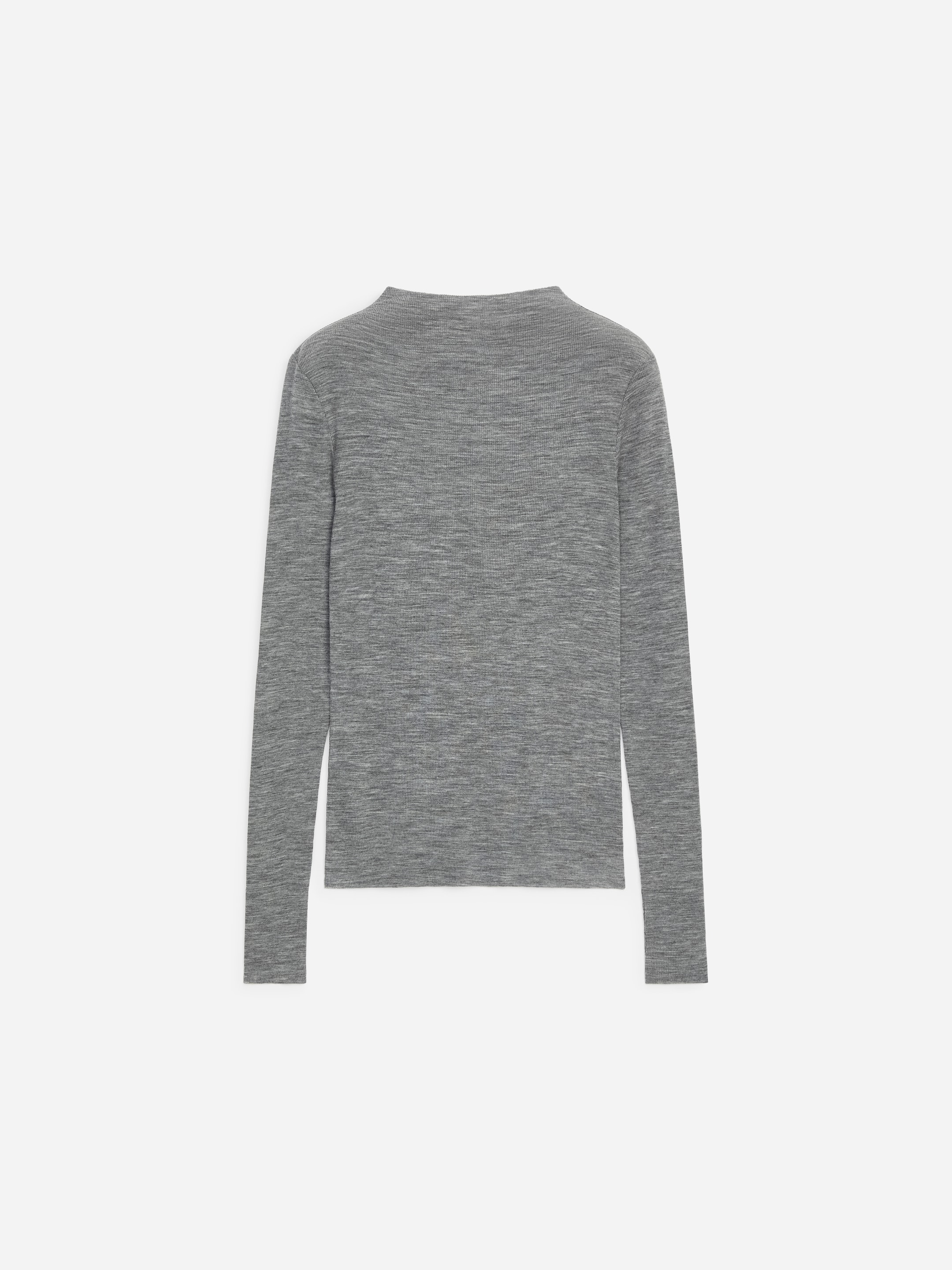 Rippstrickoberteil aus Wolle - Graumeliert - Regular Fit - women - StillMedia/DescriptiveStillLife - 1
